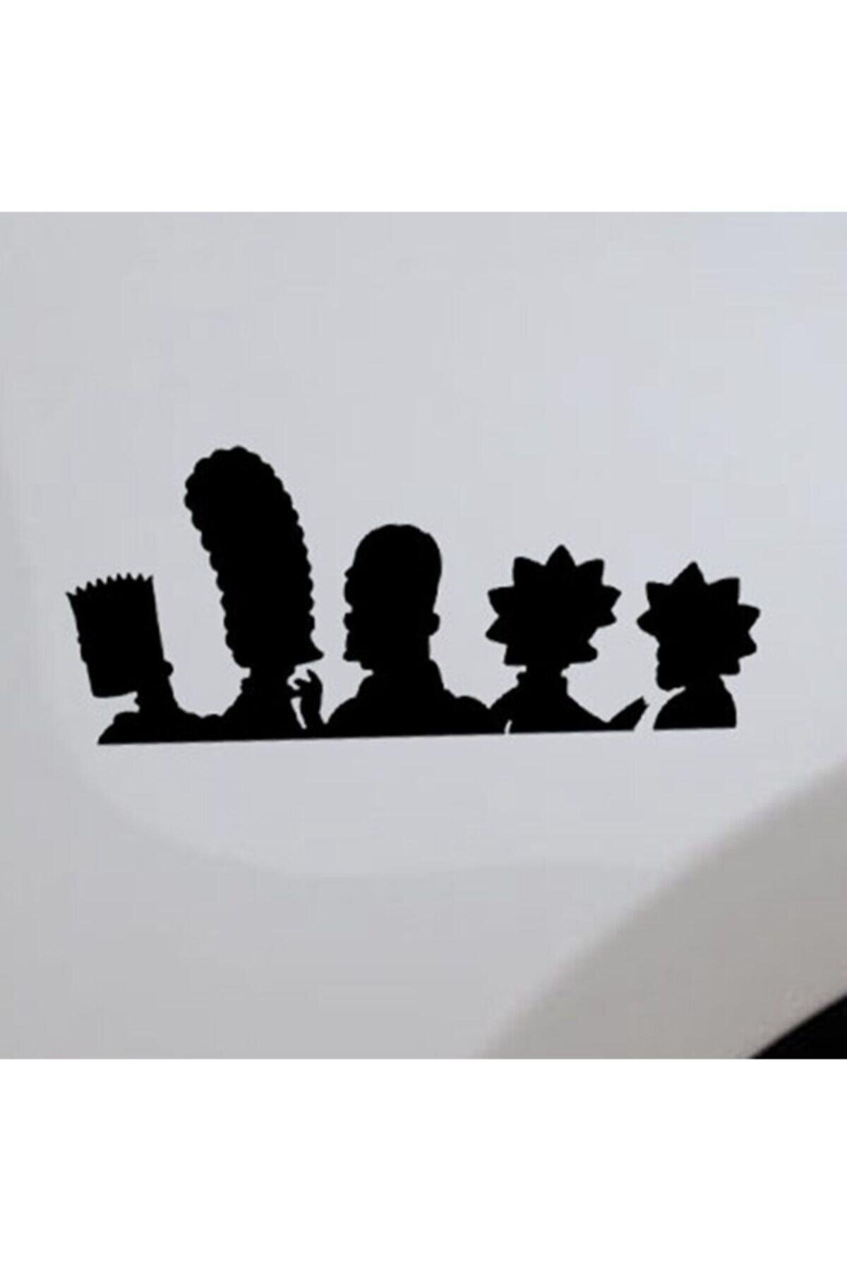Karikatür Aile Tasarım Oto özel yeni sticker Siyah 19*8 Cm