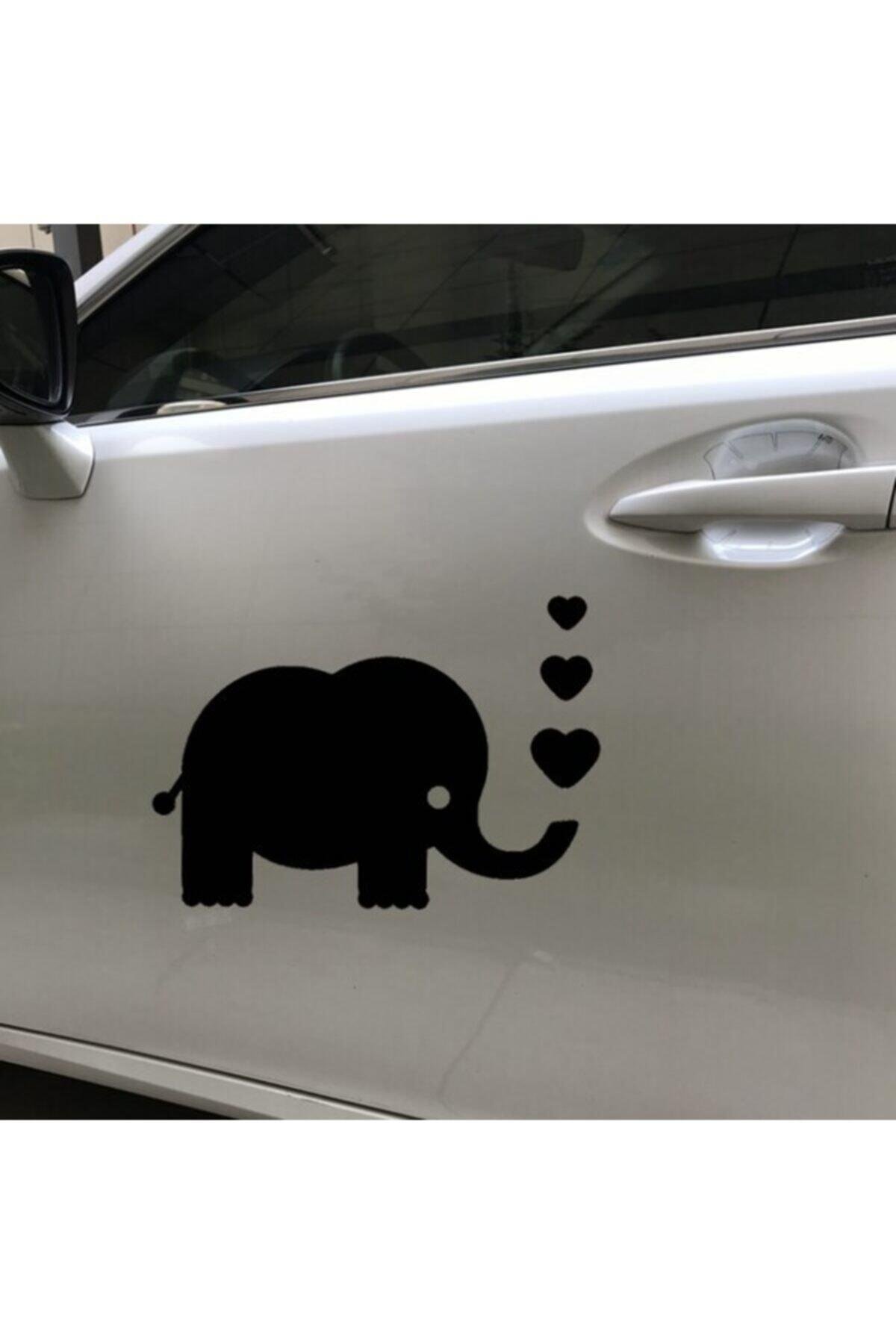Karikatür Sevimli Fil Bebek Tasarım Oto özel yeni sticker Siyah 15*20 Cm