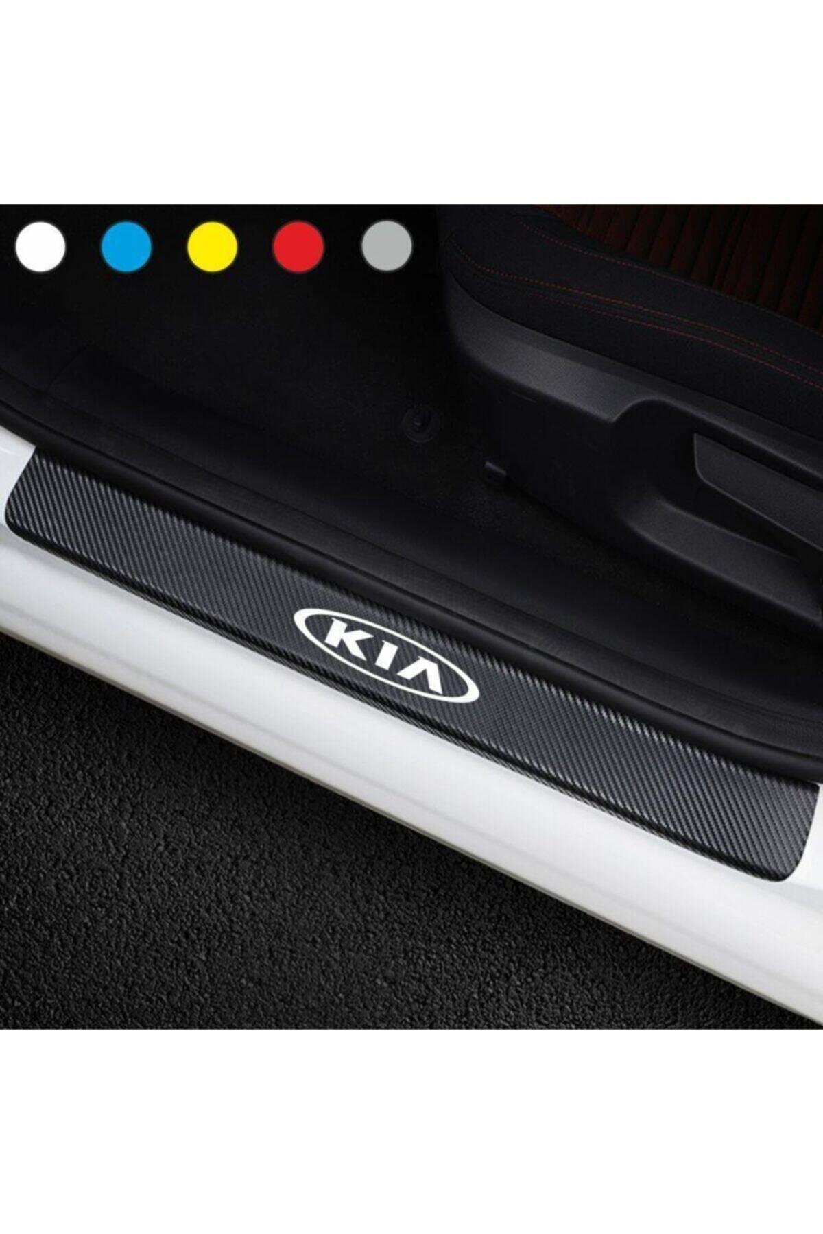 Kia İçin şık tasarım karbon sticker seti Aksesuar Oto Kapı Eşiği özel yeni sticker Karbon 4 Adet