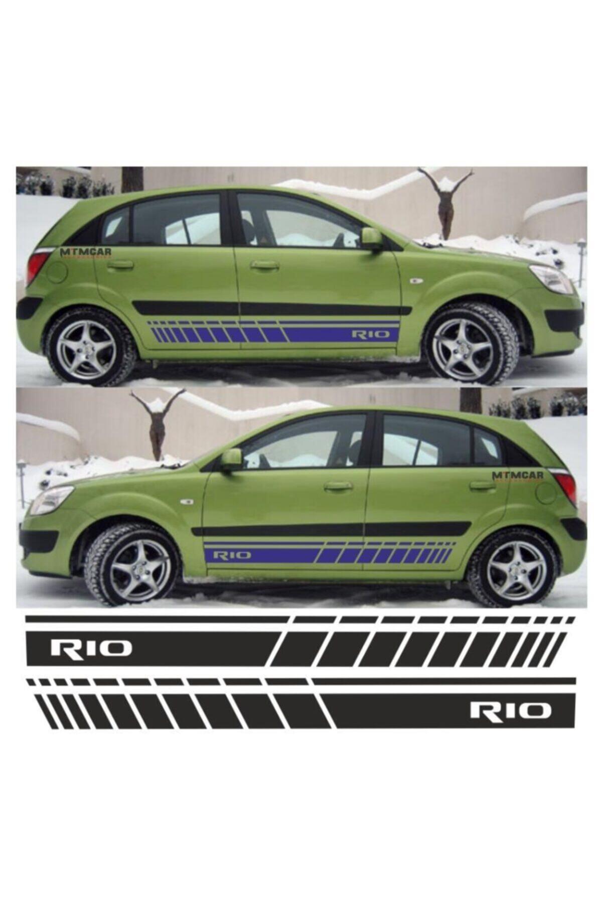Kia Rio İçin şık tasarım karbon sticker seti Aksesuar Oto Yan Şerit özel yeni sticker