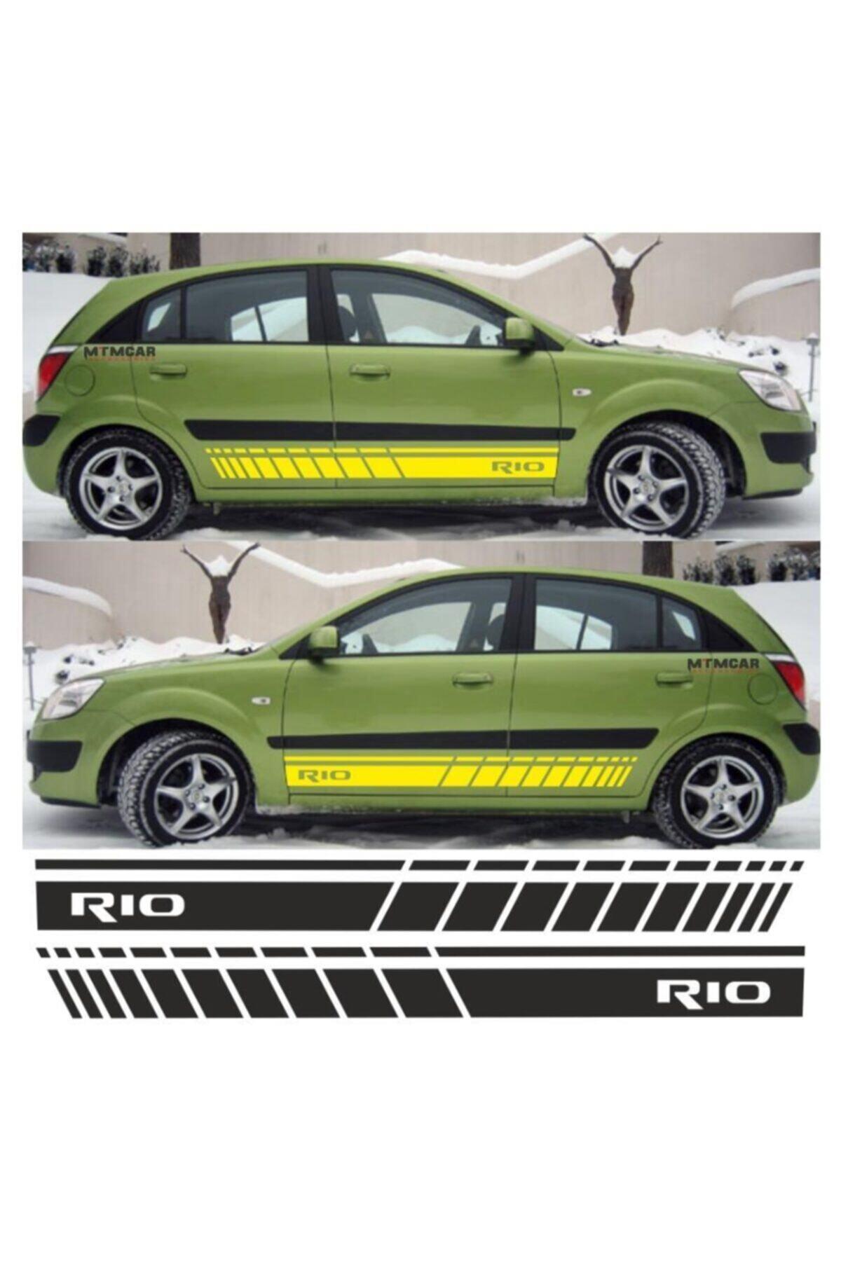 Kia Rio İçin şık tasarım karbon sticker seti Aksesuar Oto Yan Şerit özel yeni sticker