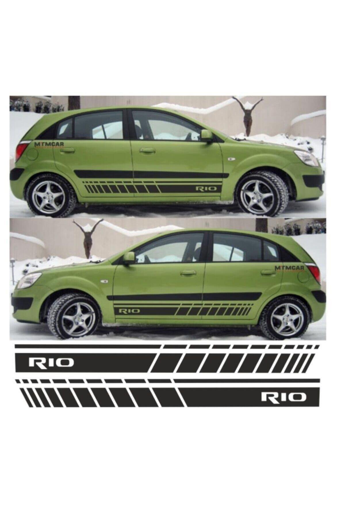Kia Rio İçin şık tasarım karbon sticker seti Aksesuar Oto Yan Şerit özel yeni sticker