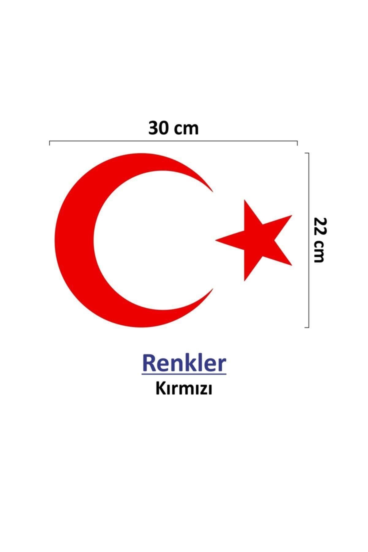 Kırmızı Türk Bayrağı Oto Kaput-Far özel yeni sticker 30 Cm