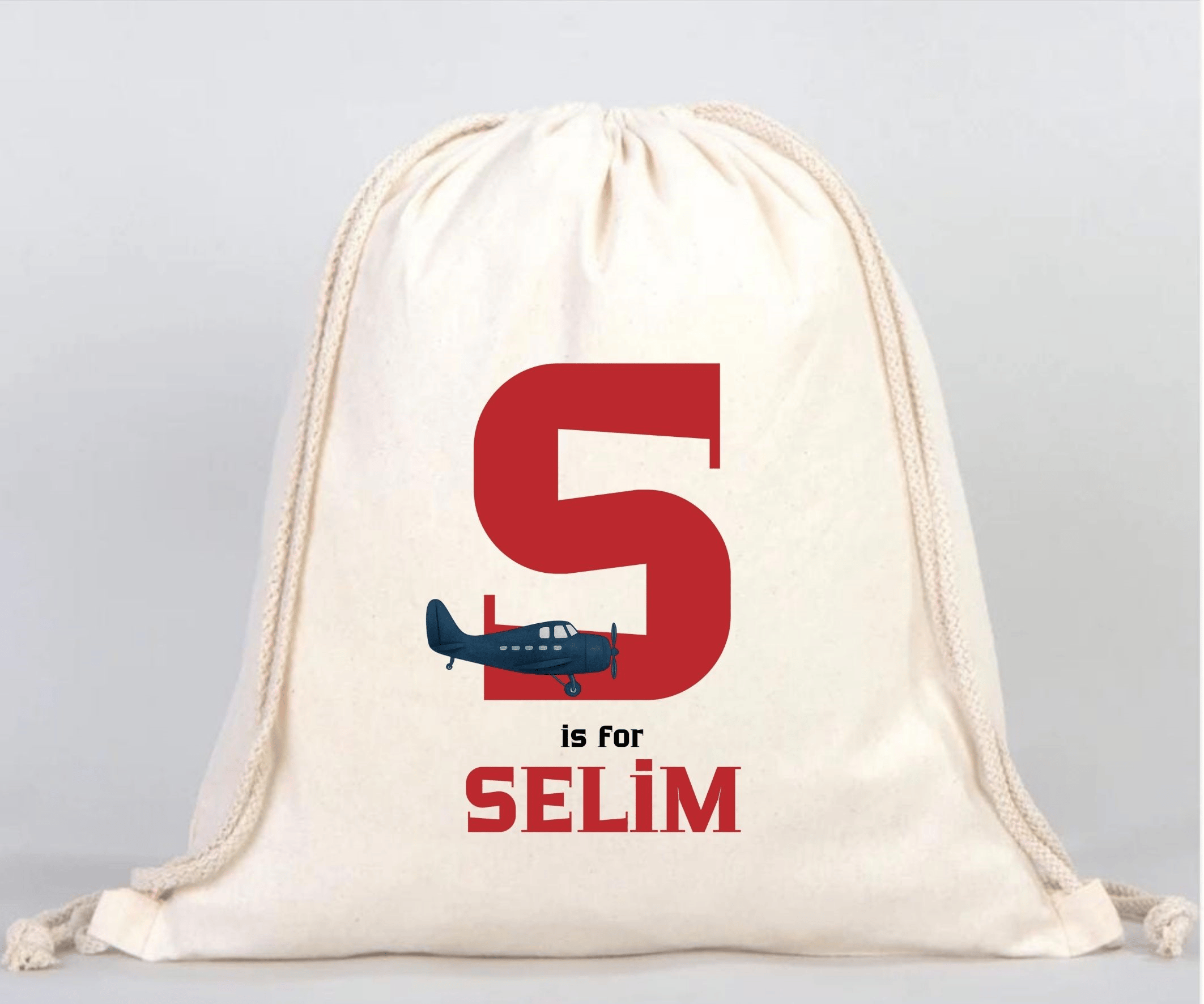 Kişiselleştirilmiş İsimli Çocuk Sırt Çantası - Uçak Tasarımlı