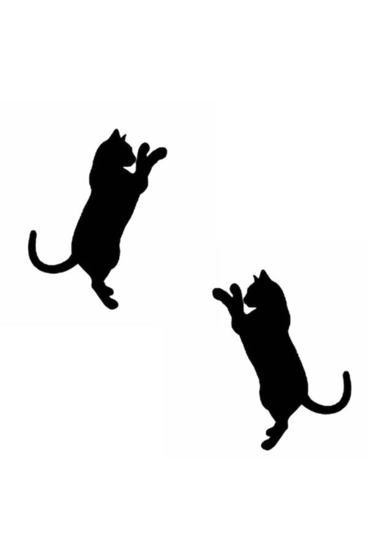Komik Kedi Tasarım Çıkarılabilir Su Geçirmez Oto özel yeni sticker 2 Parça 14*18 Cm