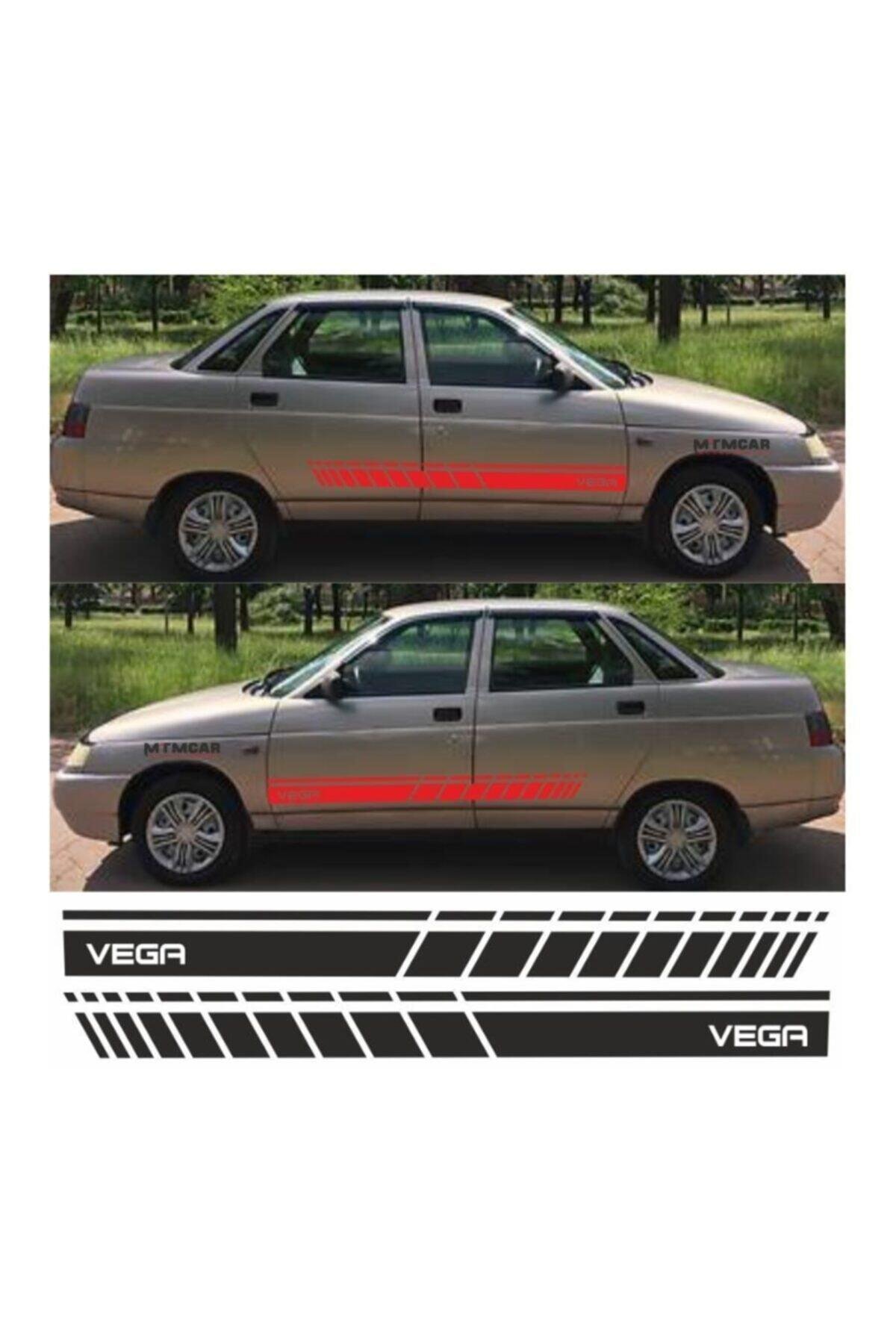 Lada Vega İçin şık tasarım karbon sticker seti Aksesuar Oto Yan Şerit özel yeni sticker