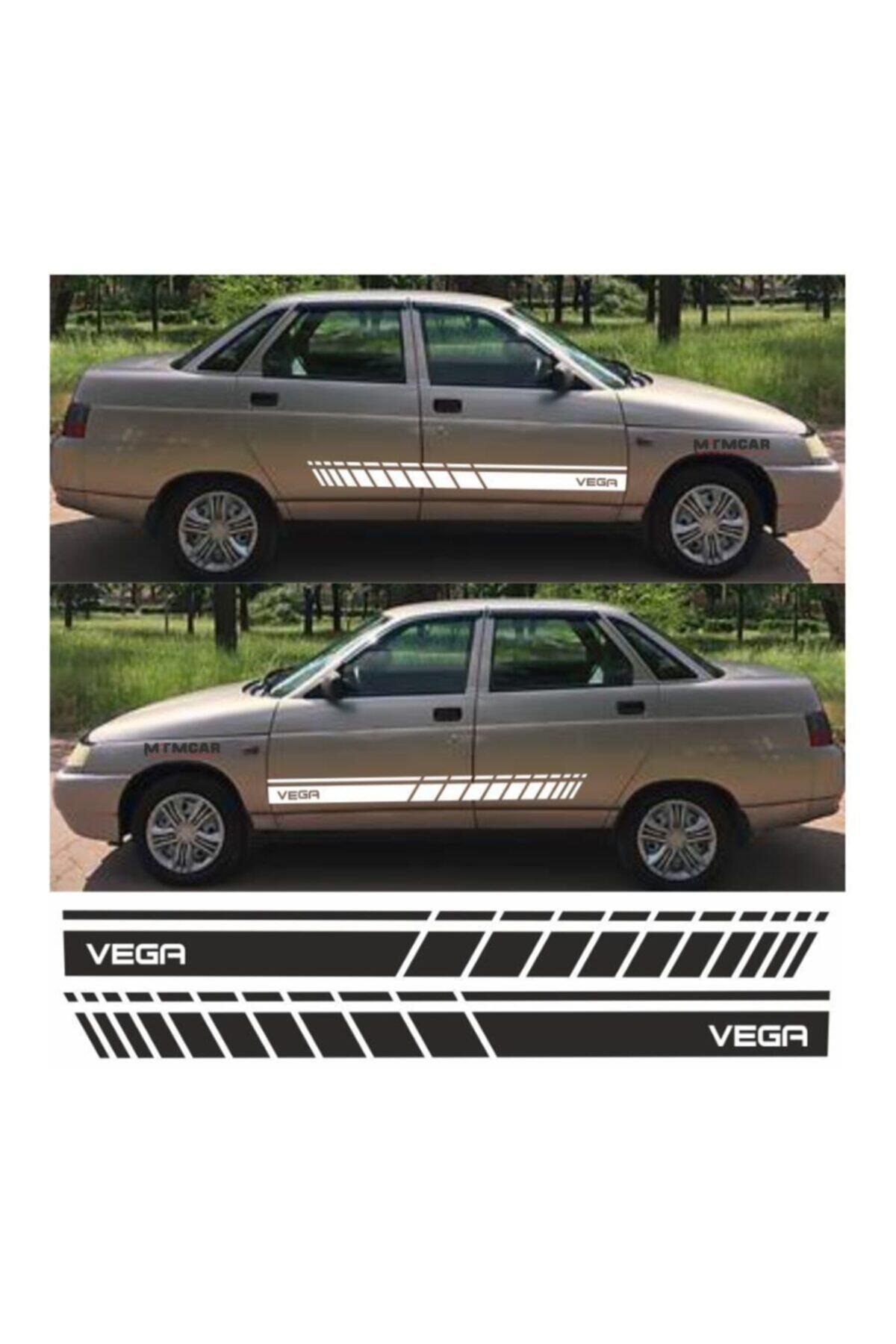 Lada Vega İçin şık tasarım karbon sticker seti Aksesuar Oto Yan Şerit özel yeni sticker