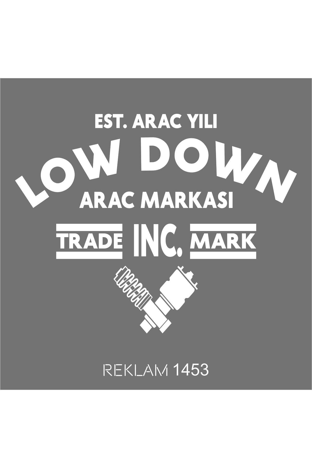 Lowdown Araç Arka Cam özel yeni sticker Oto özel yeni sticker Beyaz 40*30 Cm