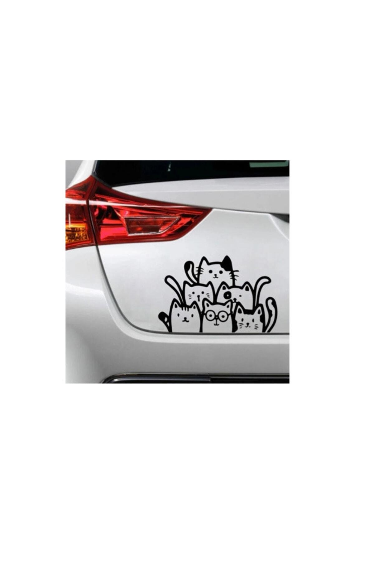 Minipera Kedi Ailesi özel yeni sticker Siyah 21*32 Cm