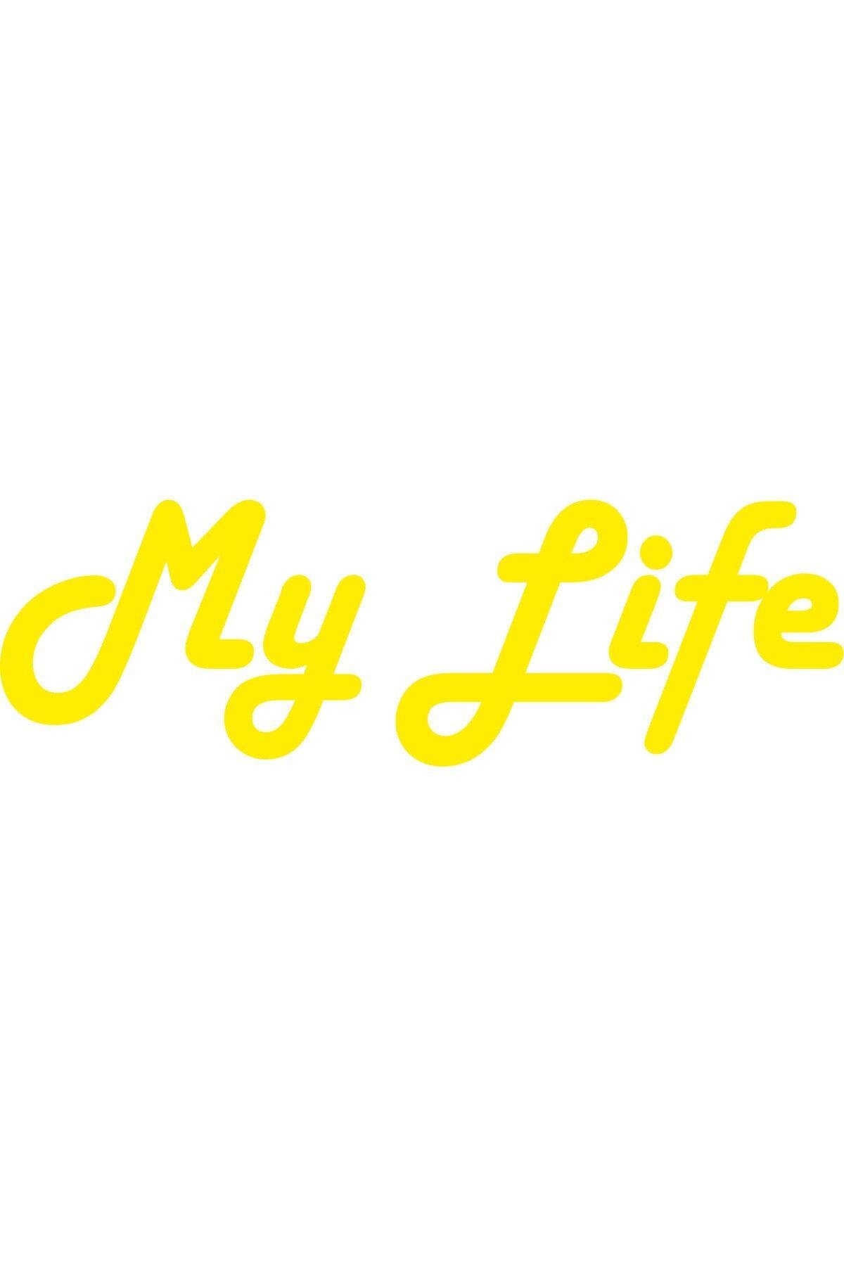 My Life Oto özel yeni sticker Sarı 20*7 Cm