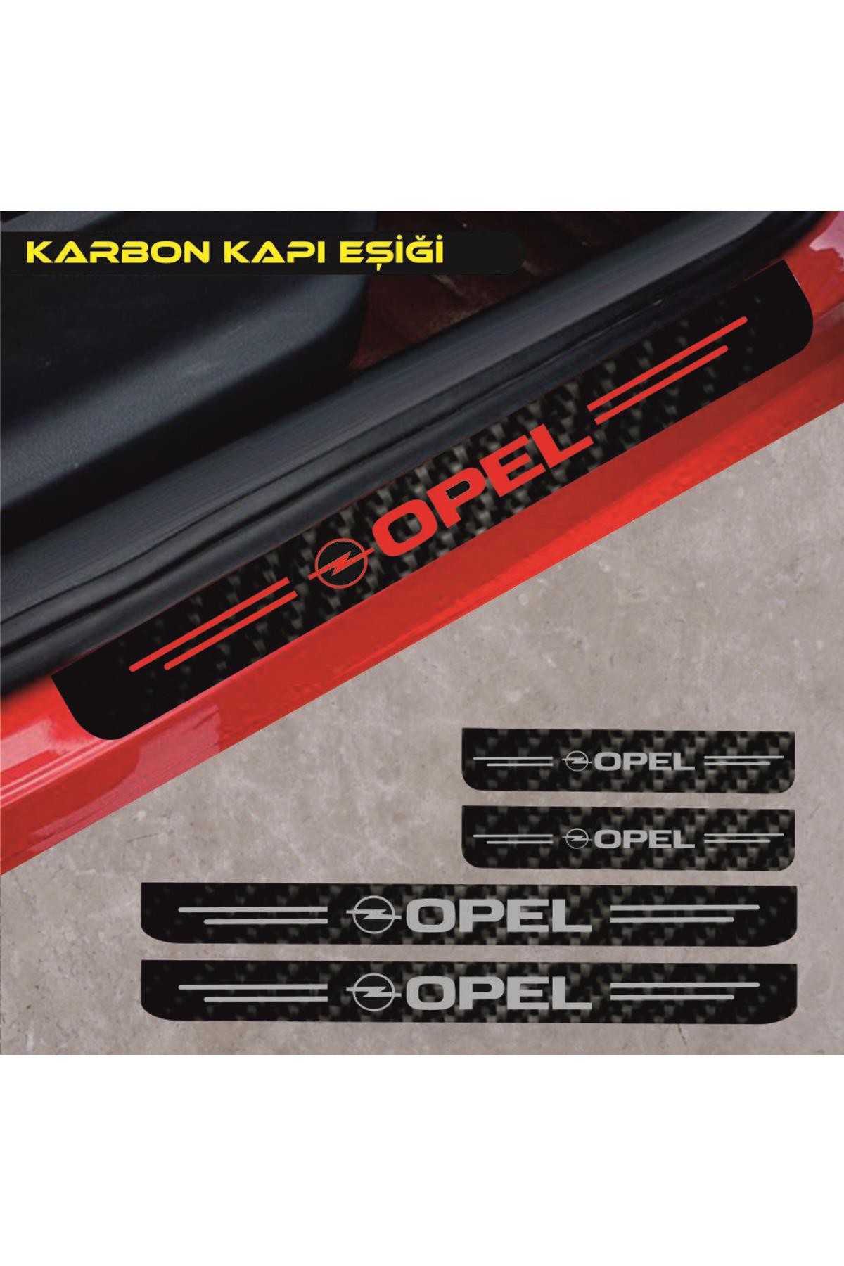 Opel İçin şık tasarım karbon sticker seti Aksesuar Oto Kapı Eşiği özel yeni sticker Karbon 4 Adet