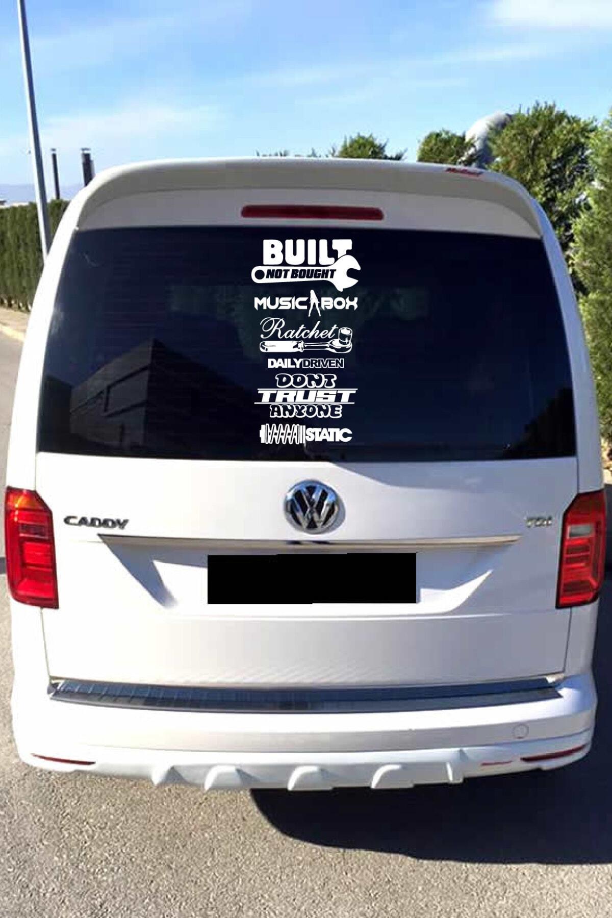 Oto Arka Cam özel yeni sticker Model 17 İngilizce Beyaz 40*20 Cm