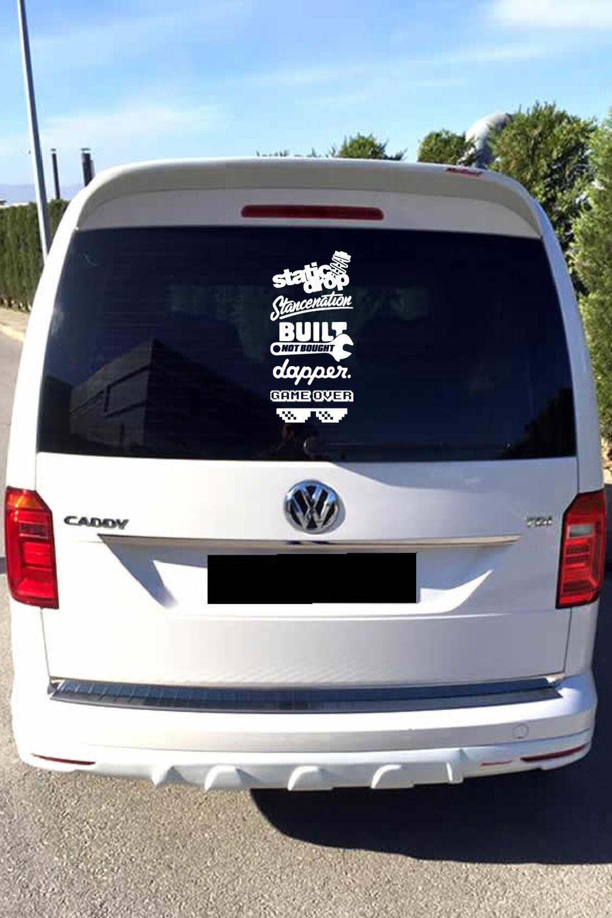 Oto Arka Cam özel yeni sticker Model 21 İngilizce Beyaz 40*20 Cm
