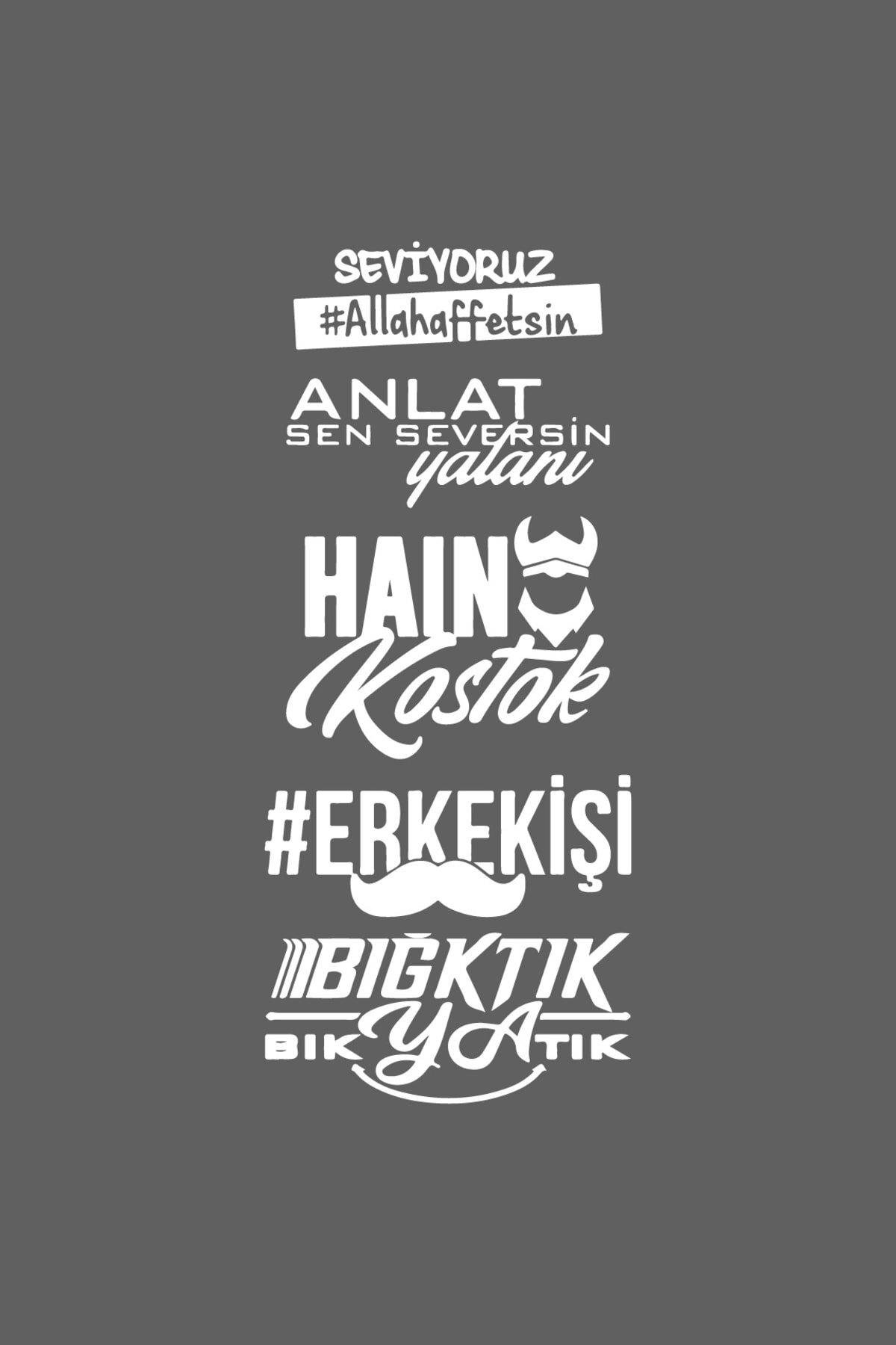 Oto Arka Cam özel yeni sticker Model 43 Beyaz 40*20 Cm