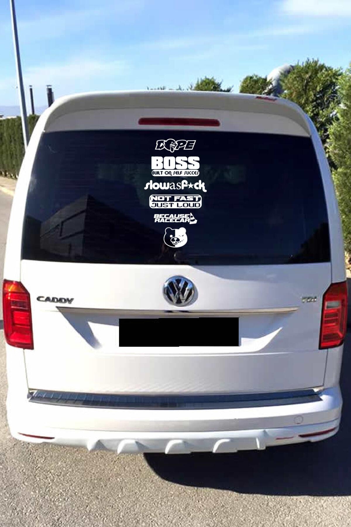 Oto Arka Cam özel yeni sticker Model 46 İngilizce Beyaz 40*20 Cm