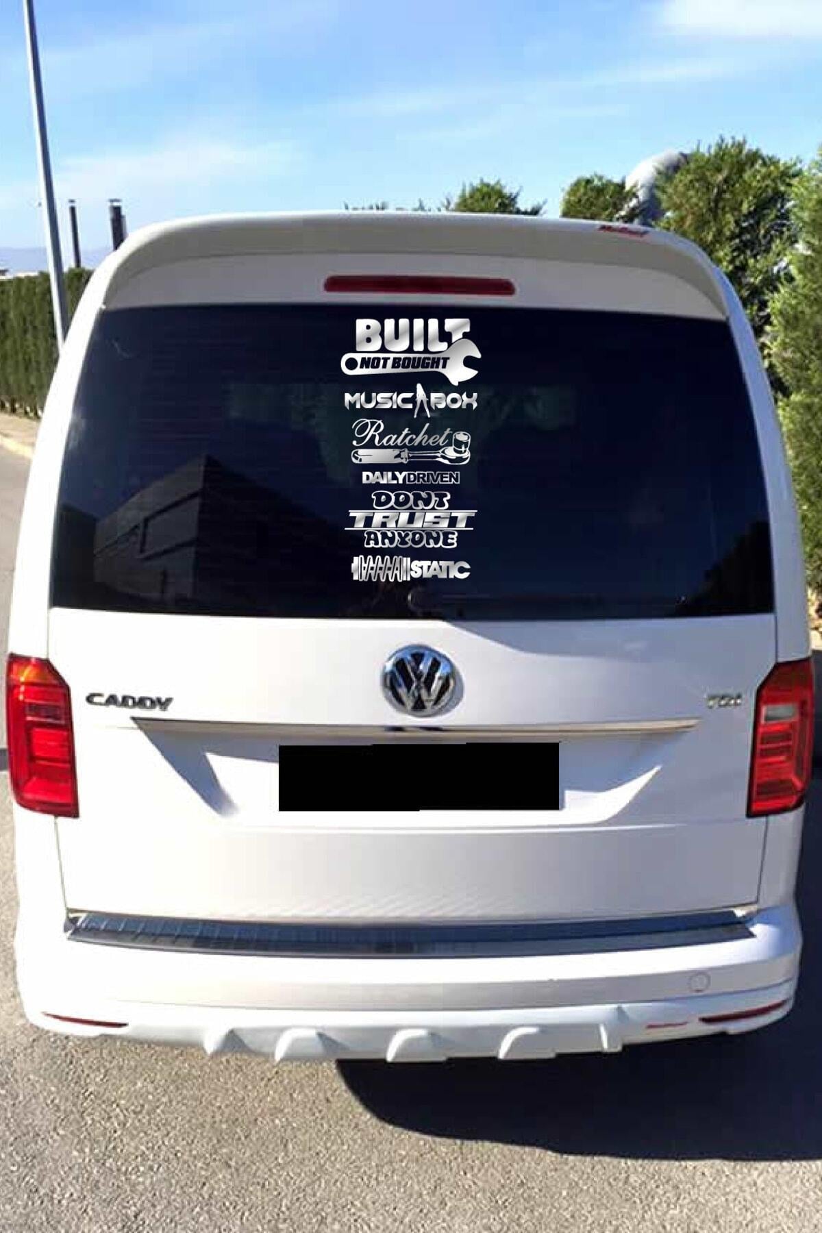 Oto Arka Cam özel yeni sticker Model 4 İngilizce Beyaz 40*20 Cm