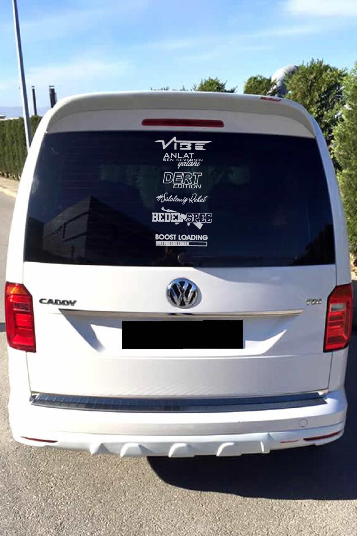 Oto Arka Cam özel yeni sticker Model 56 Beyaz 40*20 Cm
