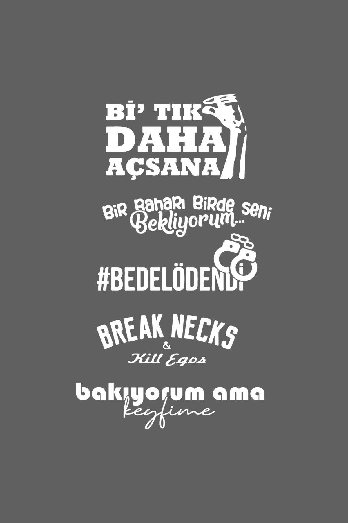 Oto Arka Cam özel yeni sticker Model 53 Beyaz 40*20 Cm