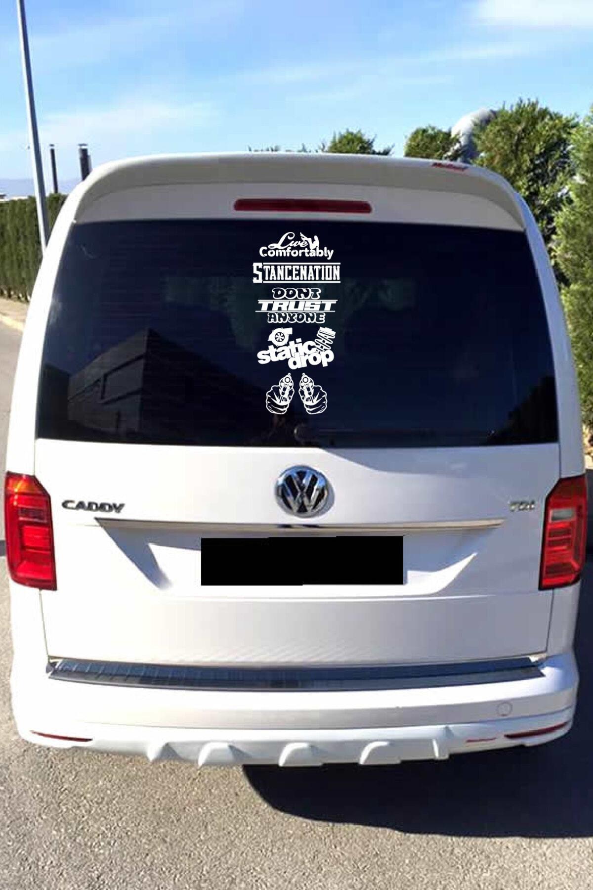 Oto Arka Cam özel yeni sticker Model 61 İngilizce Beyaz 40*20 Cm