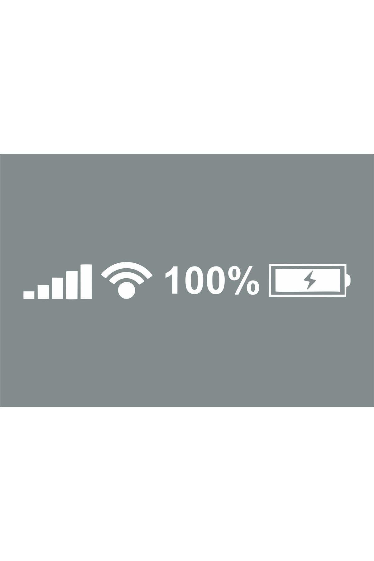 Oto Cam özel yeni sticker Bildirim Çubuğu Pil Wifi Şarj Beyaz 35*4 Cm