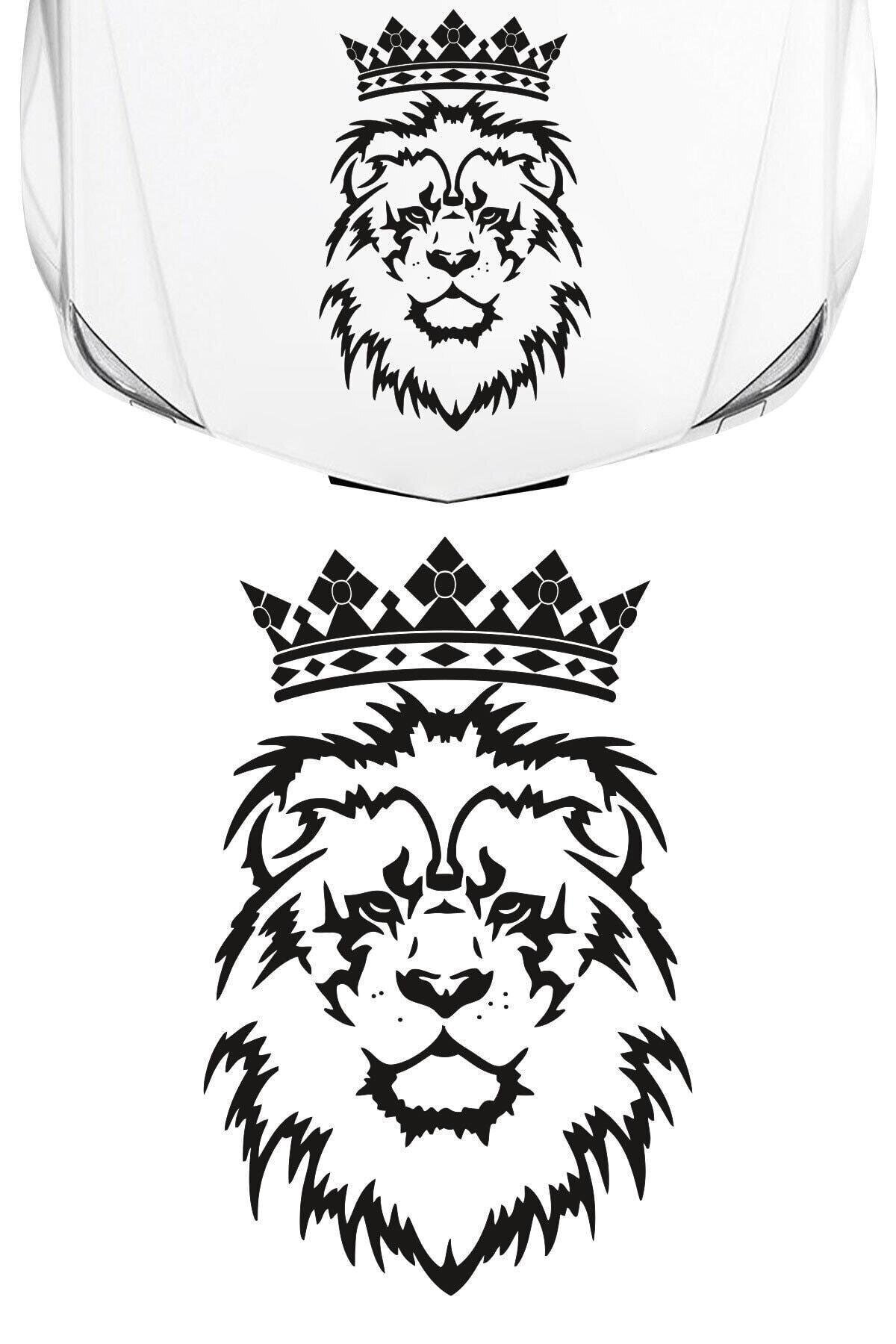 Oto Kaput özel yeni sticker Aslan Tasarım 40*62 Cm