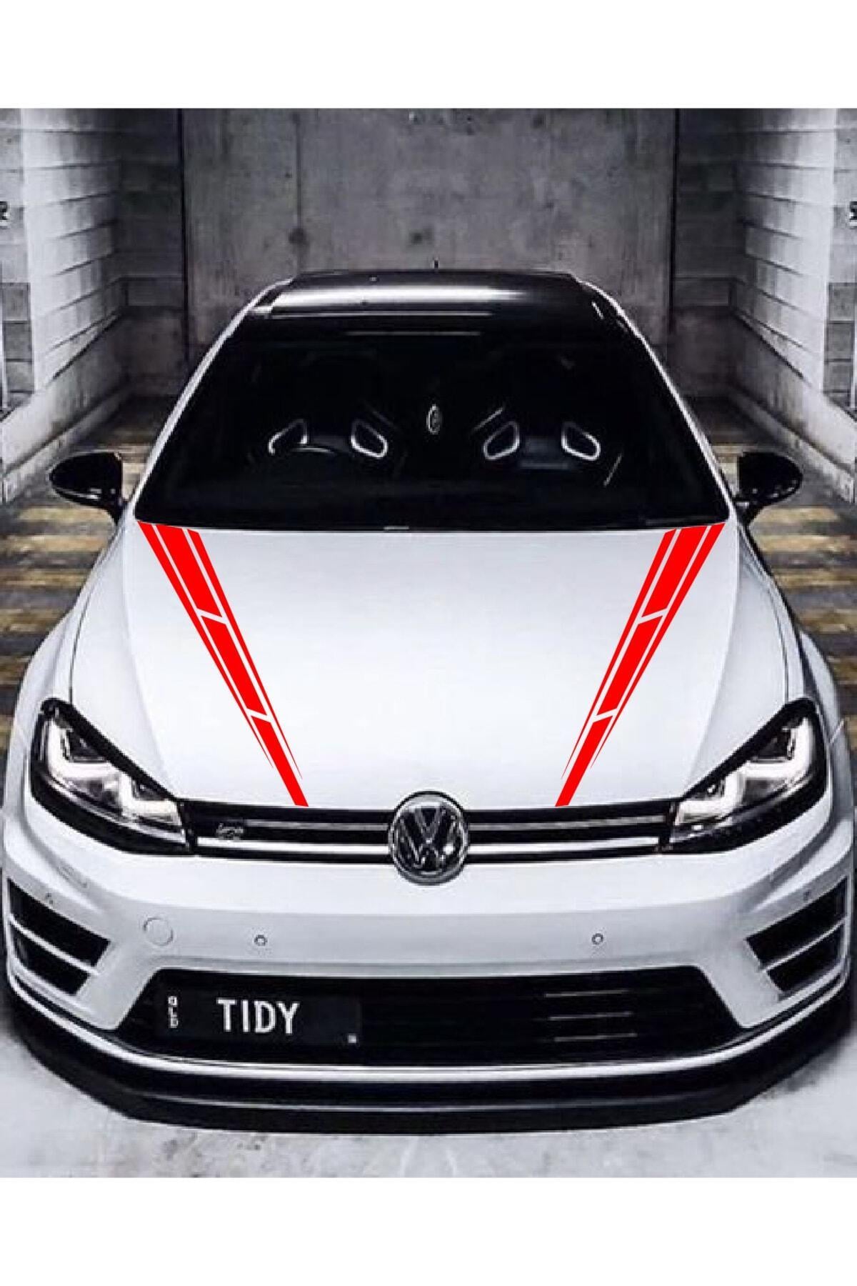 Oto Kaput özel yeni sticker Çift Şerit 2 Adet Kırmızı 10*60 Cm