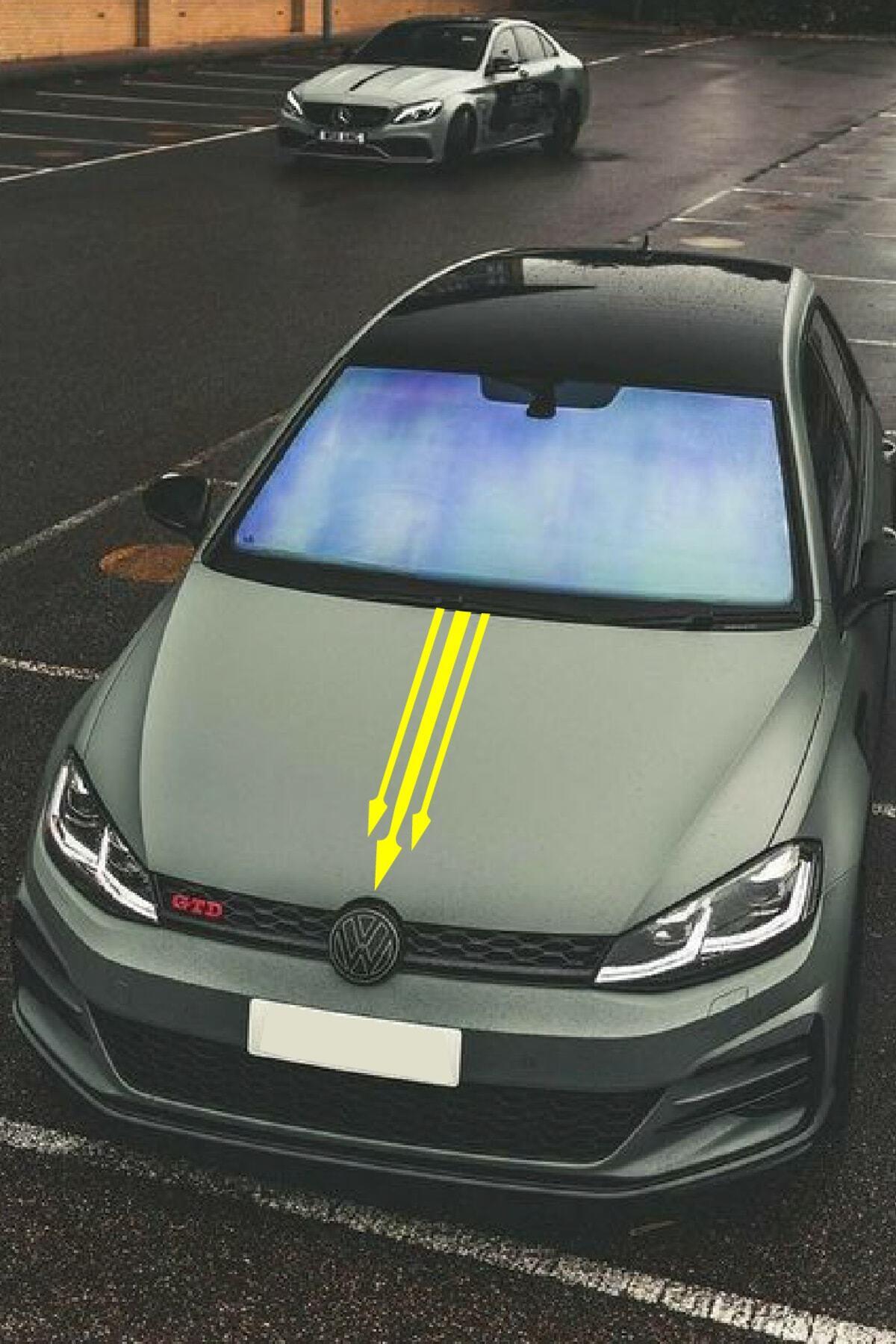 Oto Kaput özel yeni sticker Ok Ucu 3'Lü Sarı 12*60 Cm