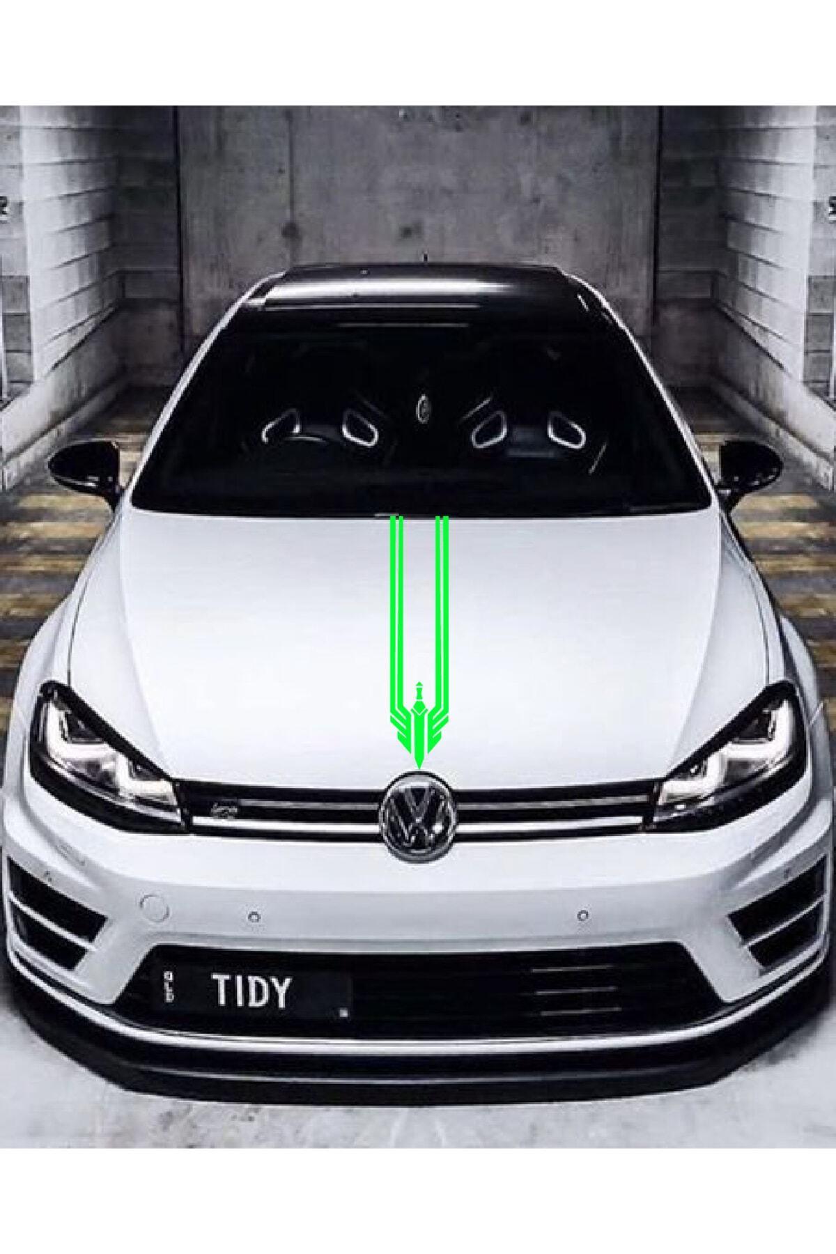 Oto Kaput özel yeni sticker Üçgen Damga Yeşil 12*60 Cm