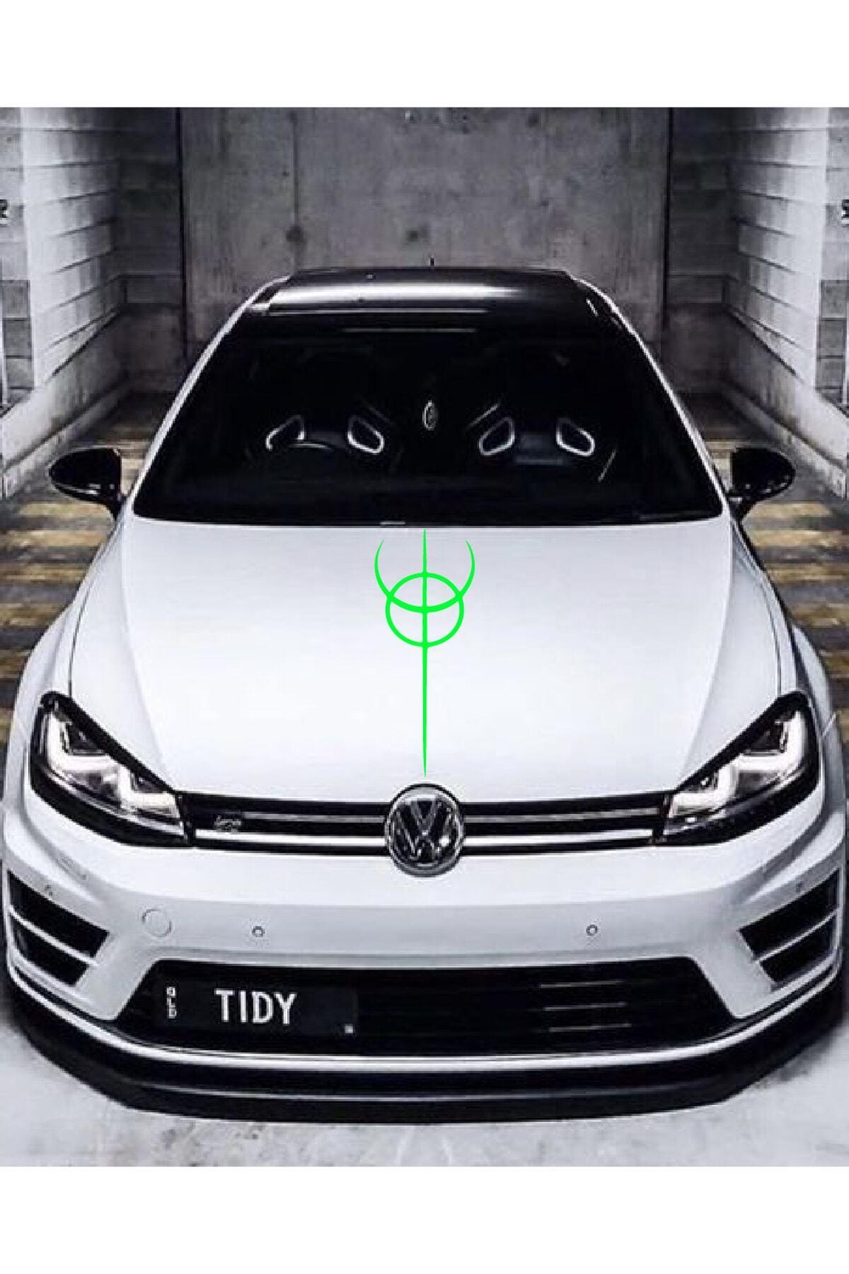 Oto Kaput Şerit özel yeni sticker Dönence Daire Tasarım Yeşil 20*60 Cm