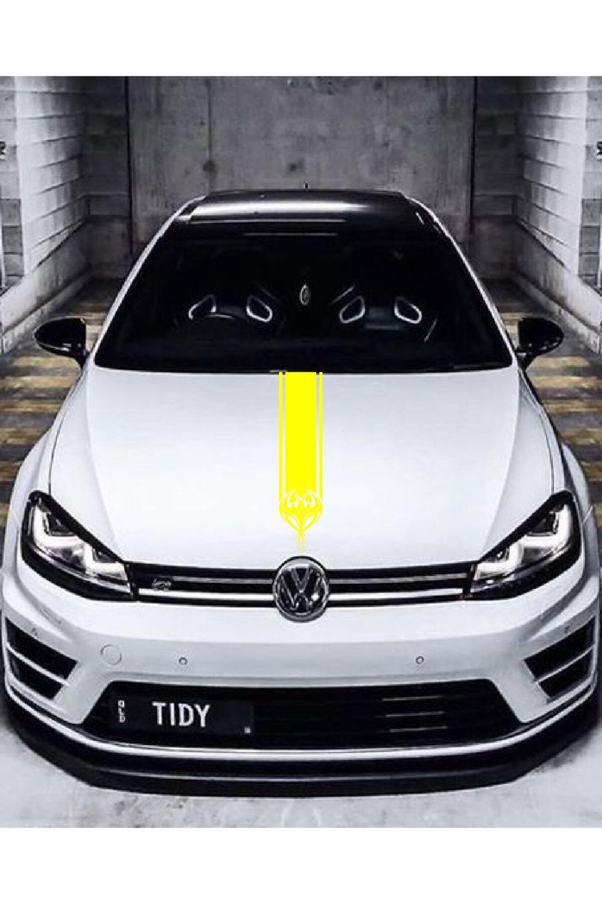 Oto Kaput Şerit özel yeni sticker Kılçık Tasarımlı Sarı 15*60 Cm