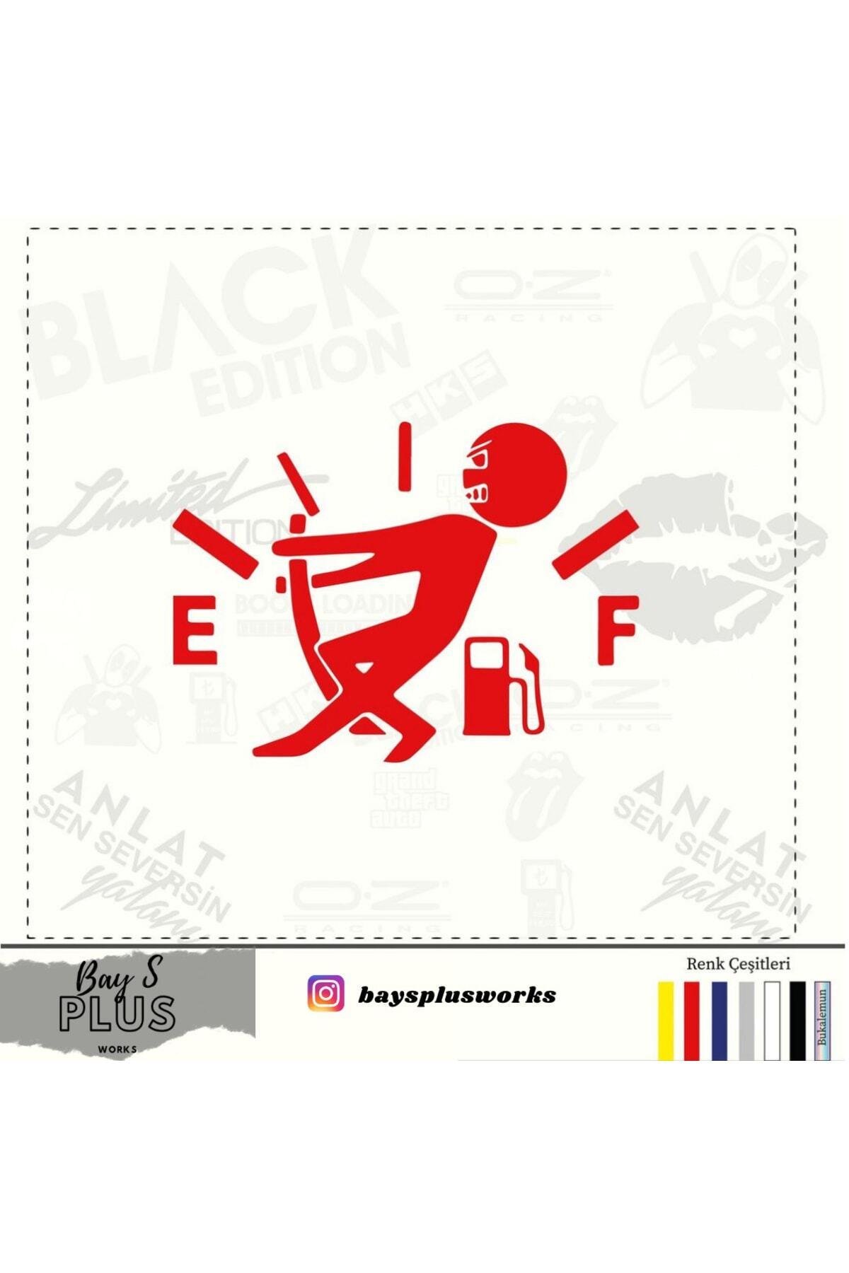 Oto Yakıt Depo Kapağı özel yeni sticker Kırmızı 15 Cm