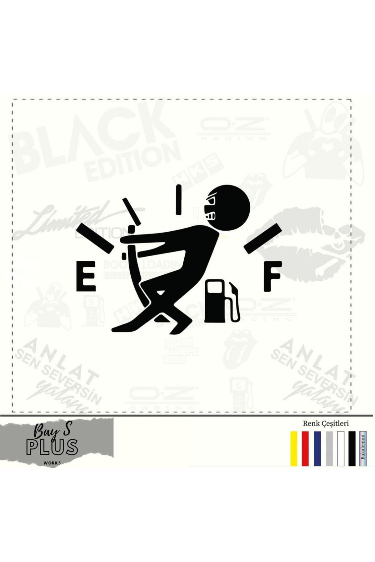 Oto Yakıt Depo Kapağı özel yeni sticker Siyah 15 Cm