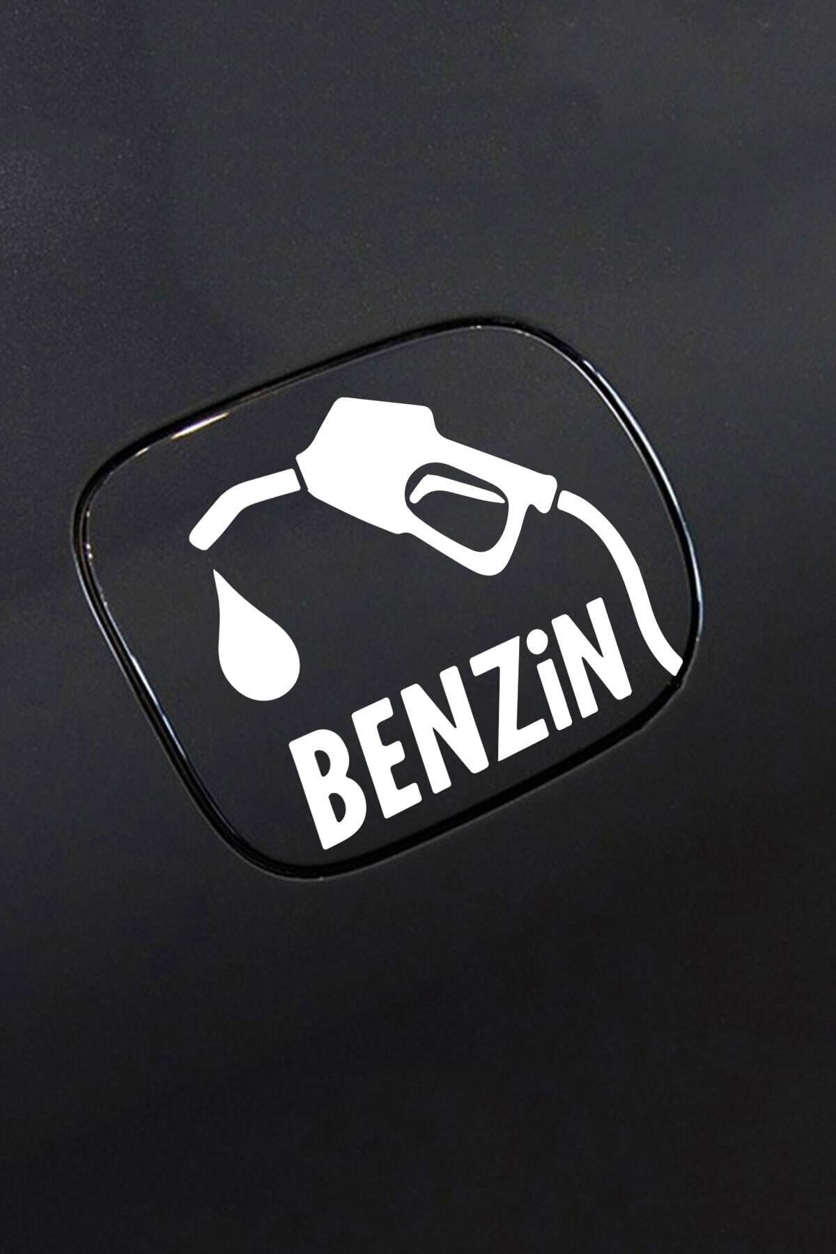 Oto Yakıt Depo Kapağı özel yeni sticker Beyaz 12 Cm