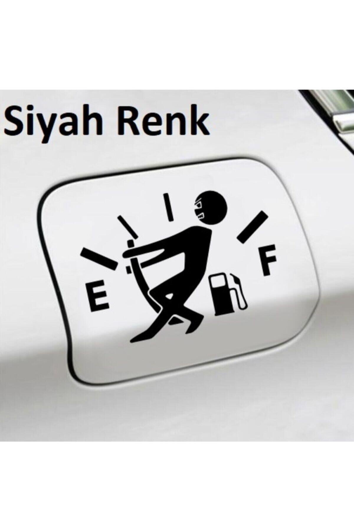 Oto Yakıt Deposu Kapağı özel yeni sticker Siyah 13*9,5 Cm