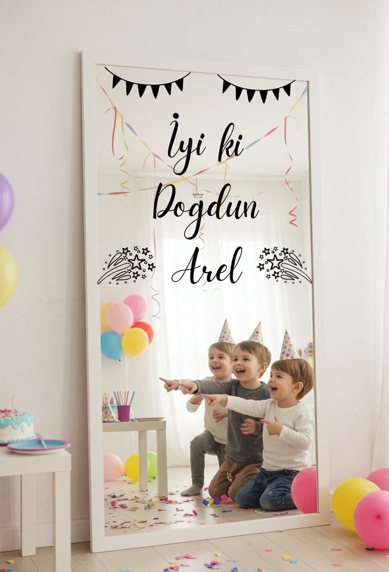 Özelleştirilebilir Doğum Günü Karşılama Stickerı