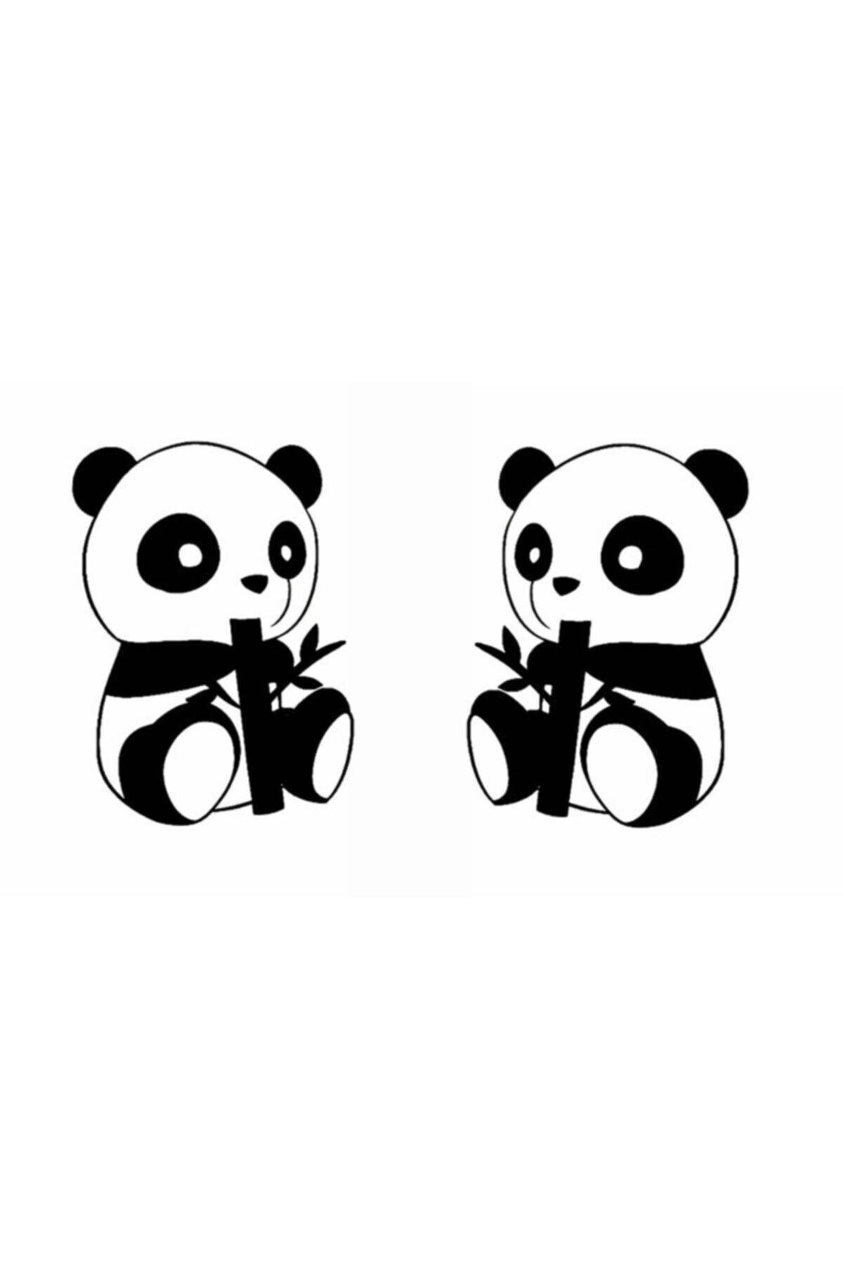 Panda Tasarım Oto özel yeni sticker Siyah 14*19 Cm