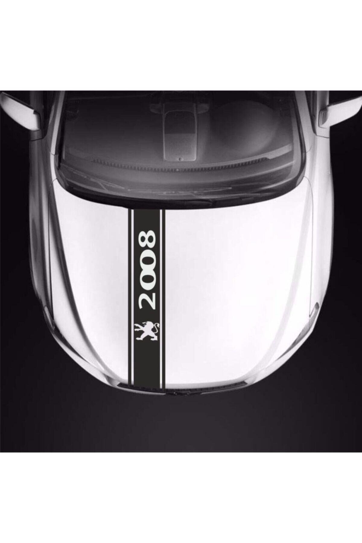 Peugeot 2008 İçin şık tasarım karbon sticker seti Aksesuar Oto Kaput Şerit özel yeni sticker