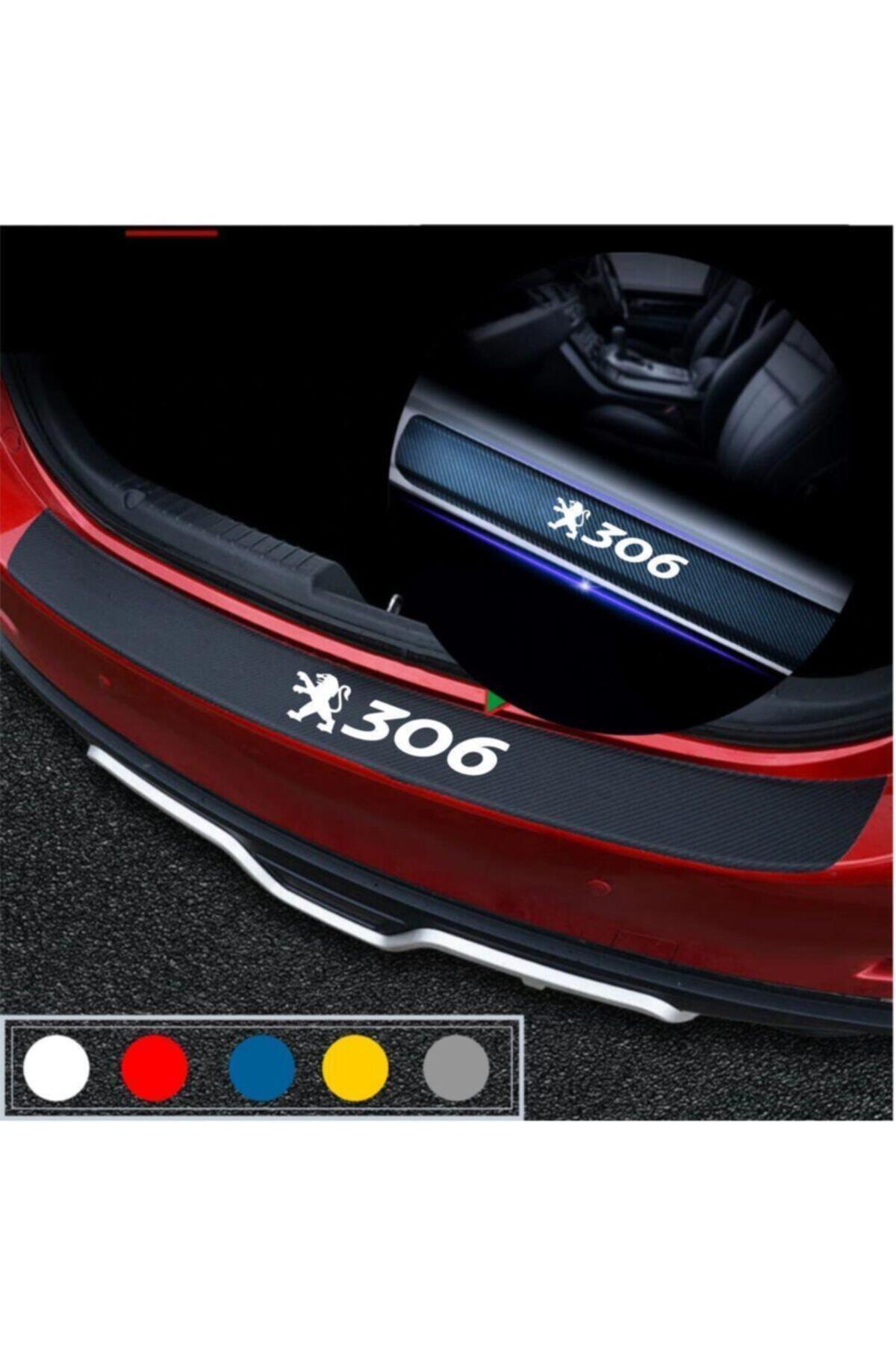 Peugeot 306 İçin şık tasarım karbon sticker seti Aksesuar Bagaj Ve Kapı Eşiği Seti Karbon