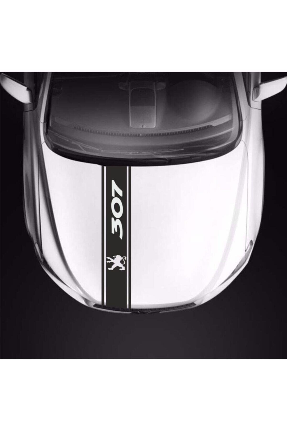 Peugeot 307 İçin şık tasarım karbon sticker seti Aksesuar Oto Kaput Şerit özel yeni sticker