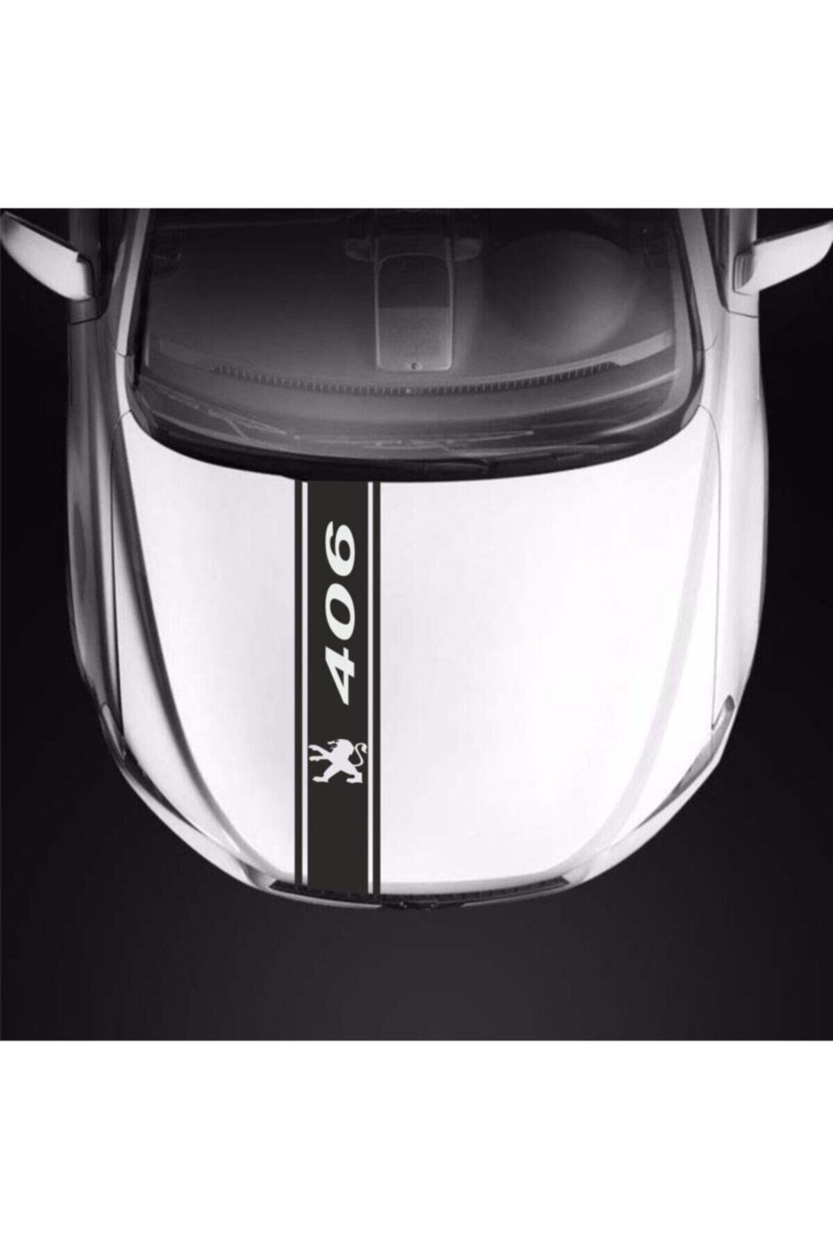 Peugeot 406 İçin şık tasarım karbon sticker seti Aksesuar Oto Kaput Şerit özel yeni sticker