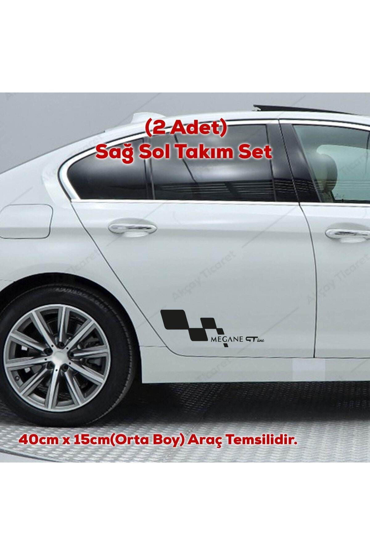 Renault Megane Gt Line Kapı Altı Sag Sol Takım Set Oto özel yeni sticker Siyah 40*15 Cm