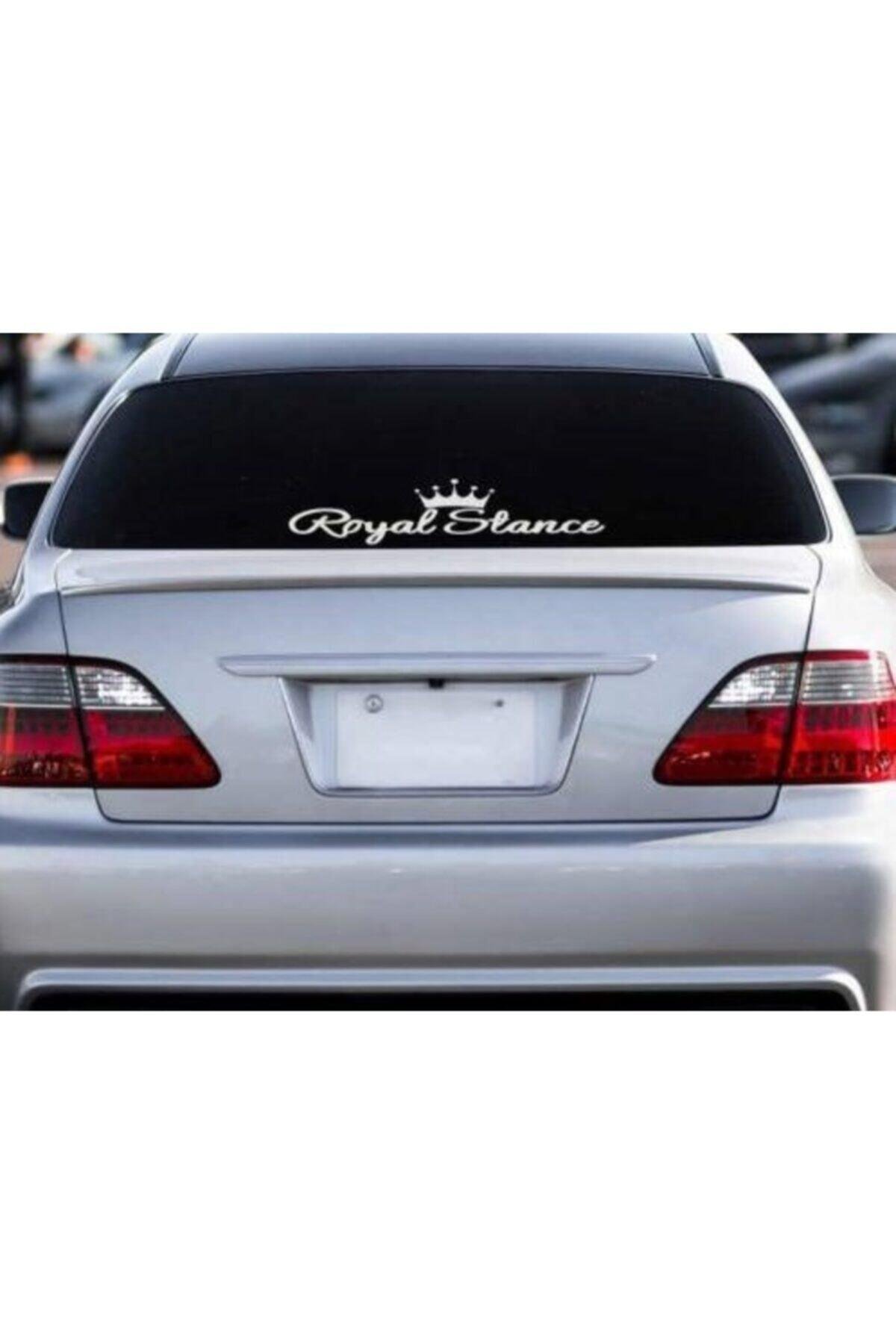 Royal Stance Oto Arka Cam Yazı özel yeni sticker Beyaz 40*10 Cm