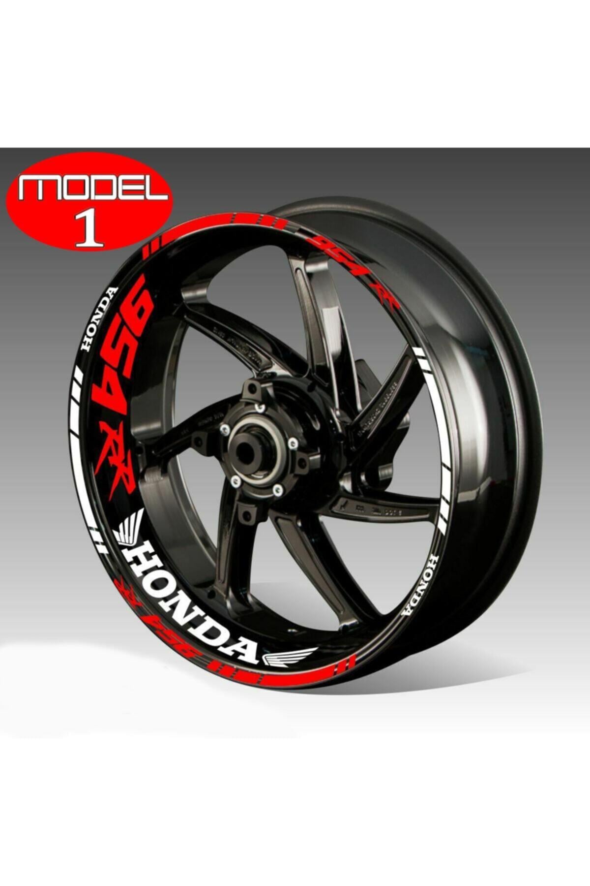 Şık Tasarım motosiklet Jant Şeridi 954Rr Honda Uyumlu Beyaz-Kırmızı Sağ-Sol/Ön-Arka