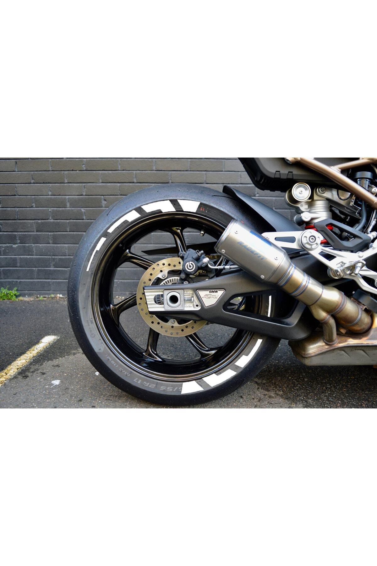 Şık Tasarım motosiklet Lastik Yanağı Stiker Beyaz Sağ-Sol/Ön-Arka
