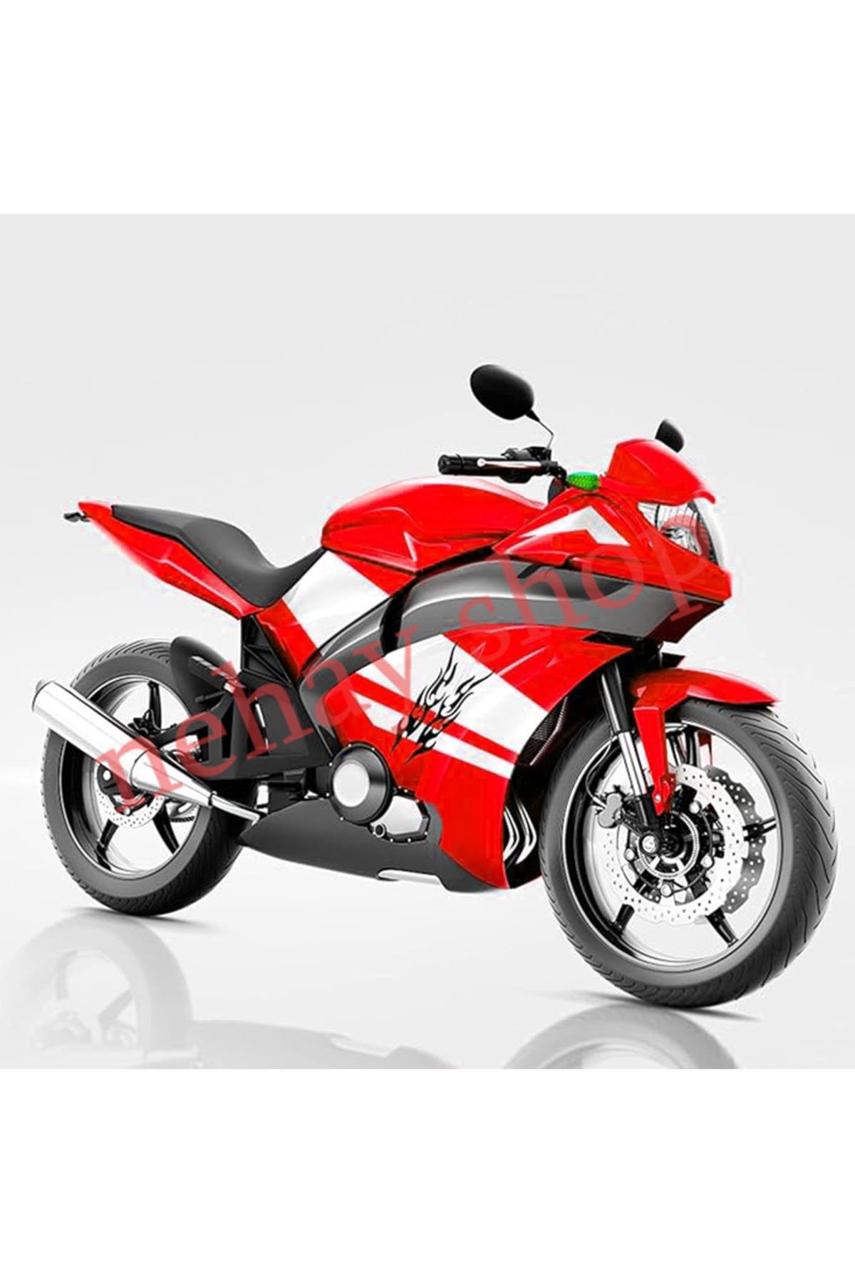 Şık Tasarım Motosiklet Sticker Alev 31*12 cm / Oracal