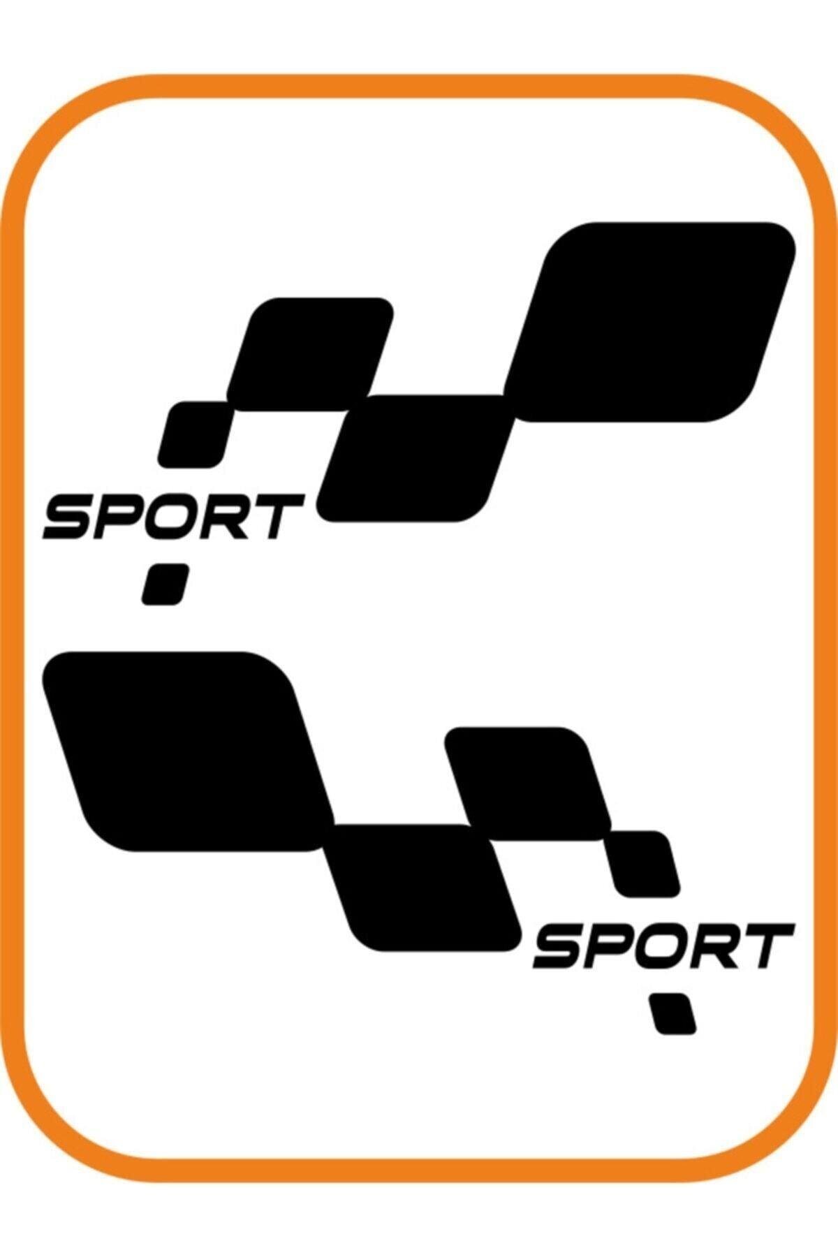 Sport Damalı Sağ-Sol Takım 2 Adet Oto özel yeni sticker Siyah 30*16 Cm