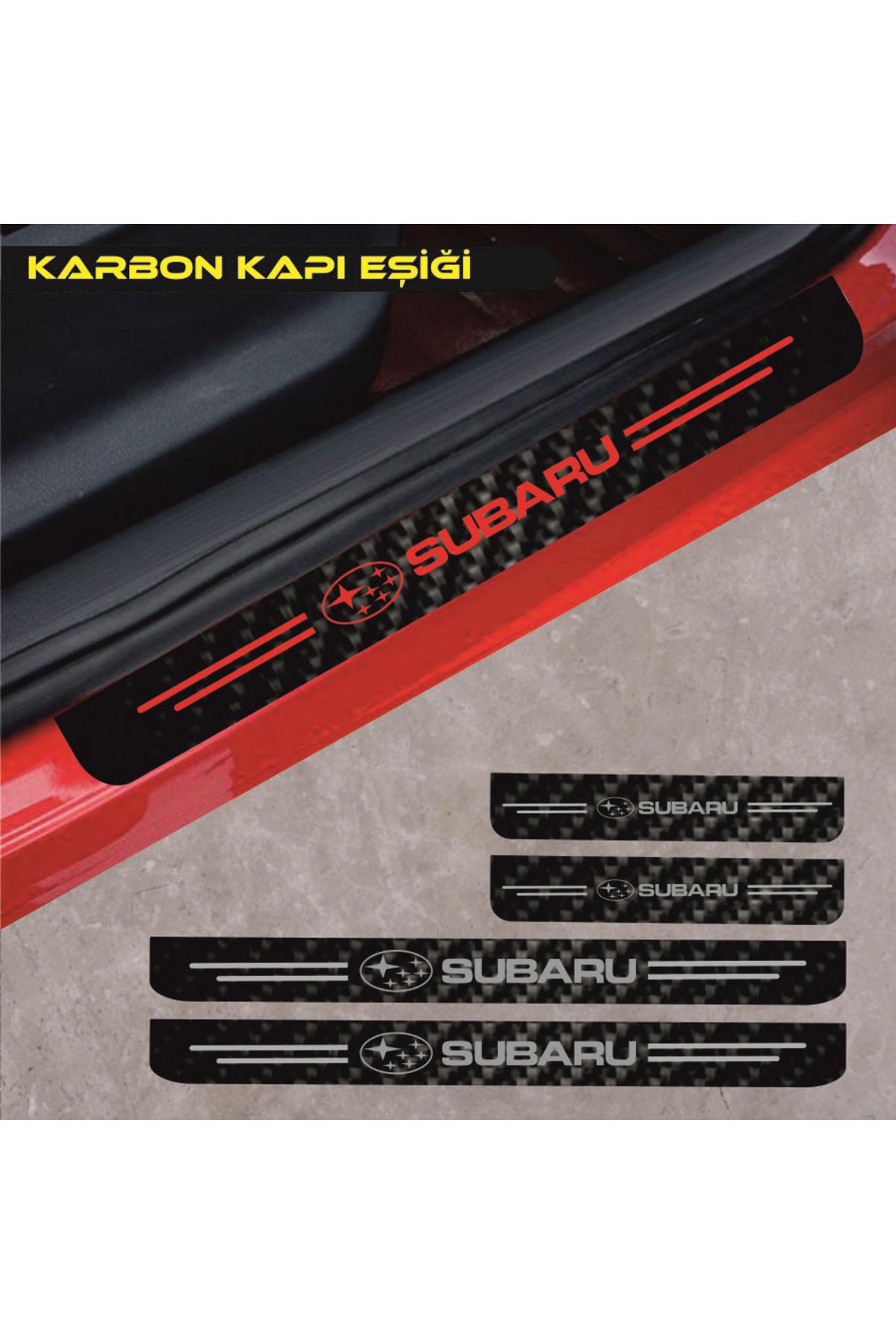 Subaru İçin şık tasarım karbon sticker seti Aksesuar Oto Kapı Eşiği özel yeni sticker Karbon 4 Adet