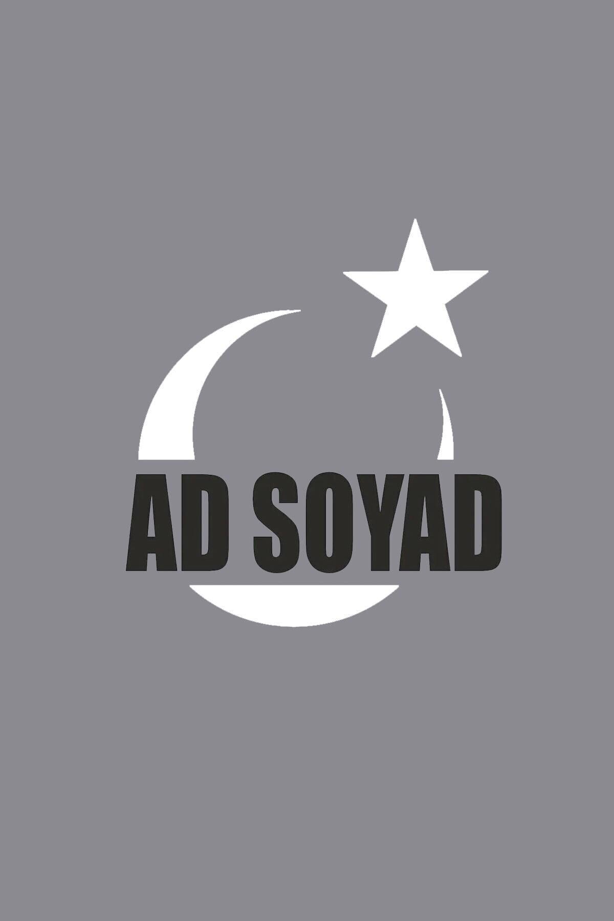 Türk Bayrağı Ad Soyad Yazılı Oto özel yeni sticker Beyaz 30*15 Cm