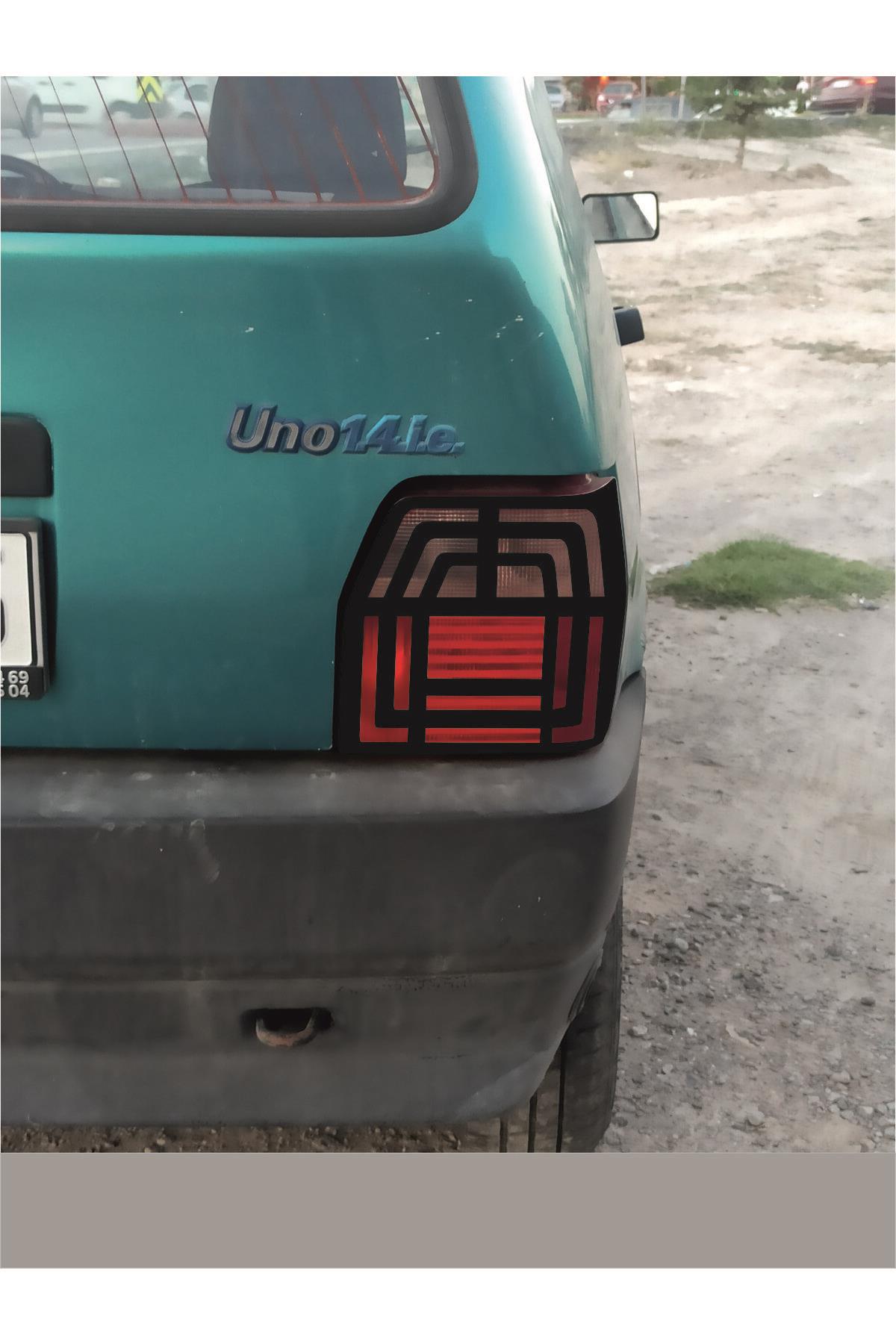 Uno İçin şık tasarım karbon sticker seti Aksesuar Stop Farı Led Görünümlü Folyo Kaplama Model 2