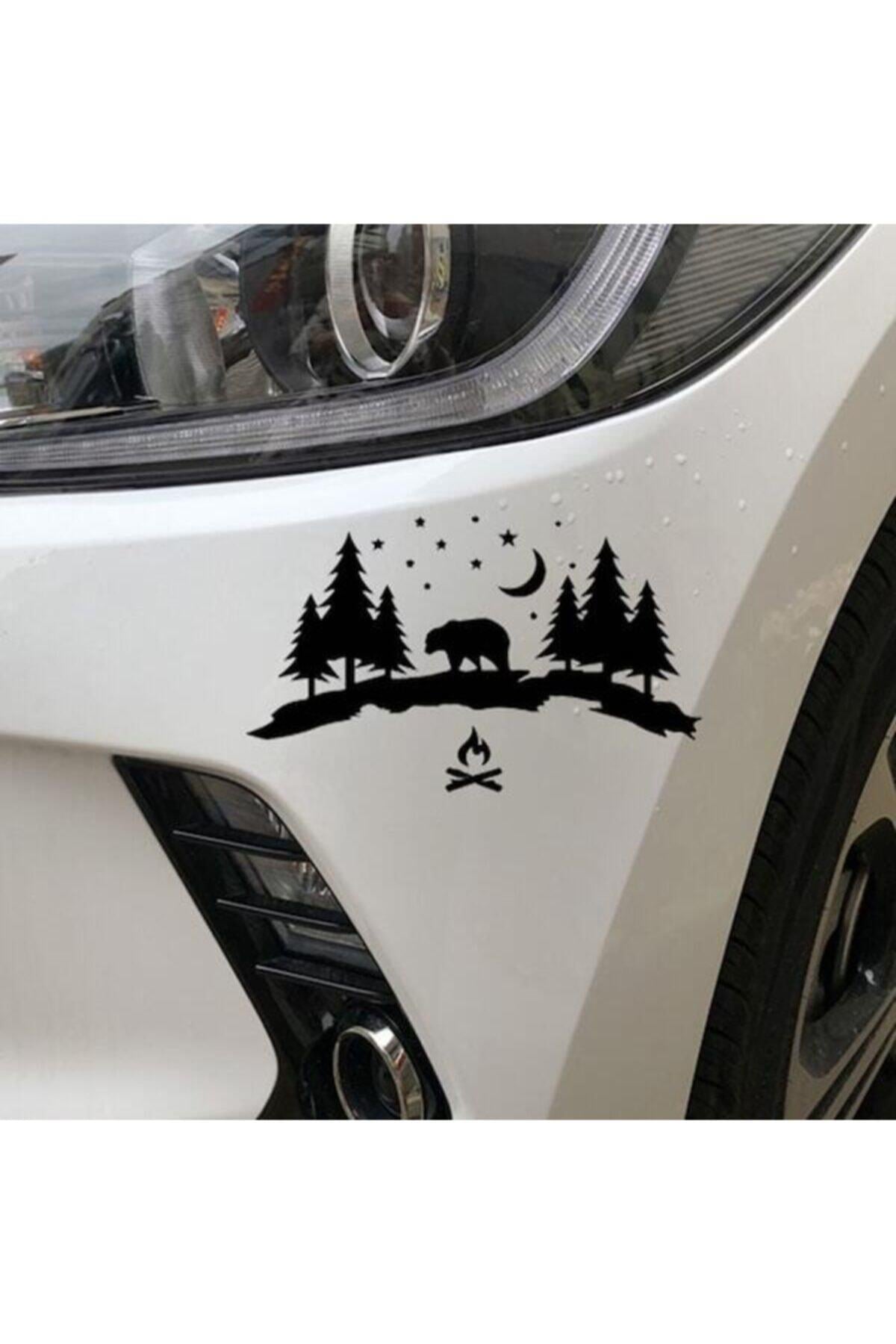 Vahşi Orman Macera Tasarım Su Geçirmez Çıkarılabilir Oto özel yeni sticker Siyah 18*33 Cm